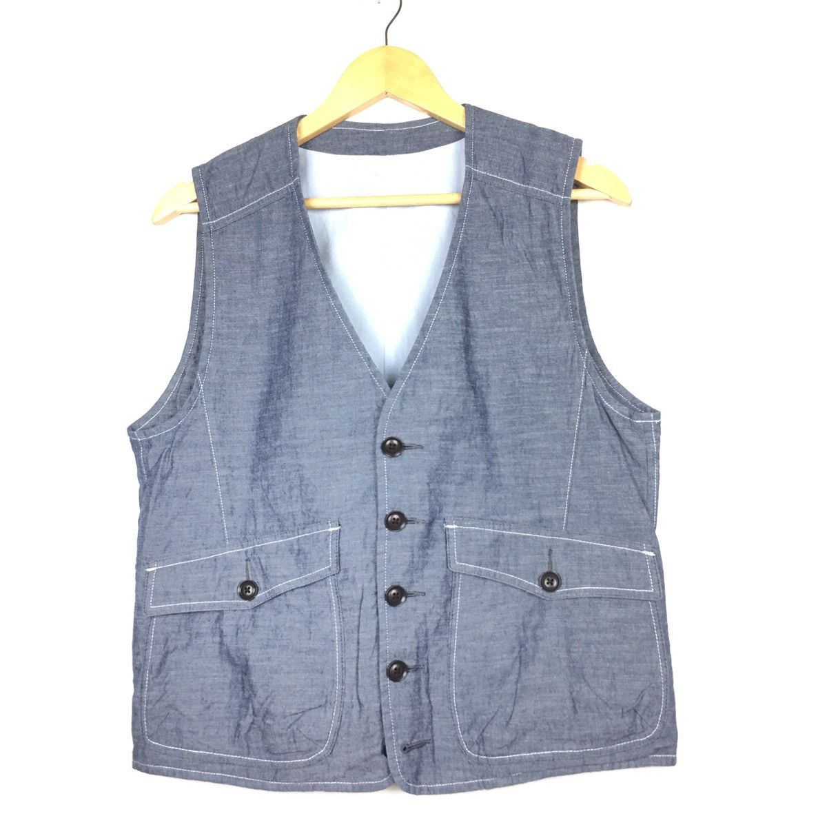 Uniqlo Uniqlo Chambray Denim Vest Jacket Size US M / EU 48-50 / 2 - 1 Thumbnail