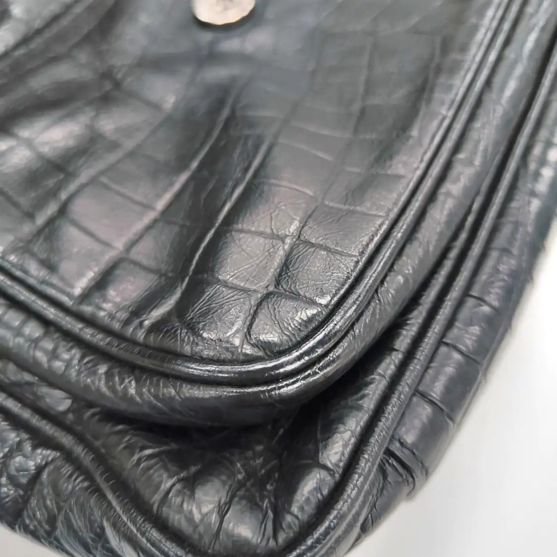 Saint Laurent Paris Saint Laurent Paris YSL NIKI Medium black cowhide leather crocodile shoulder bag Size ONE SIZE - 9 Thumbnail