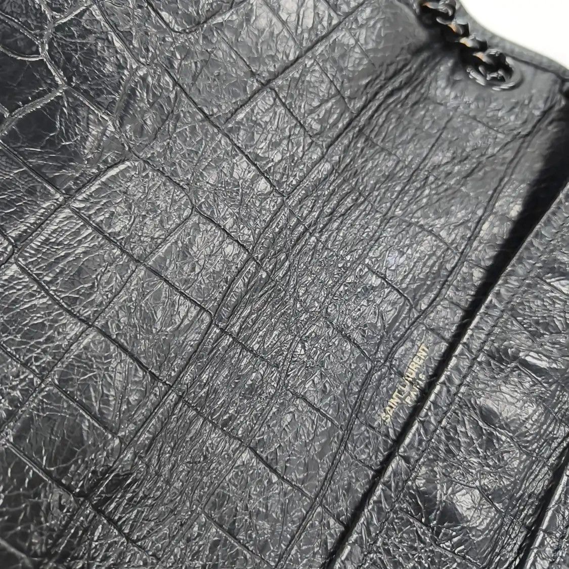Saint Laurent Paris Saint Laurent Paris YSL NIKI Medium black cowhide leather crocodile shoulder bag Size ONE SIZE - 10 Thumbnail
