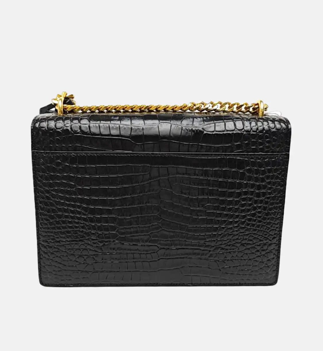 Saint Laurent Paris Saint Laurent Paris YSL SUNSET Medium black cowhide leather crocodile shoulder b Size ONE SIZE - 5 Thumbnail