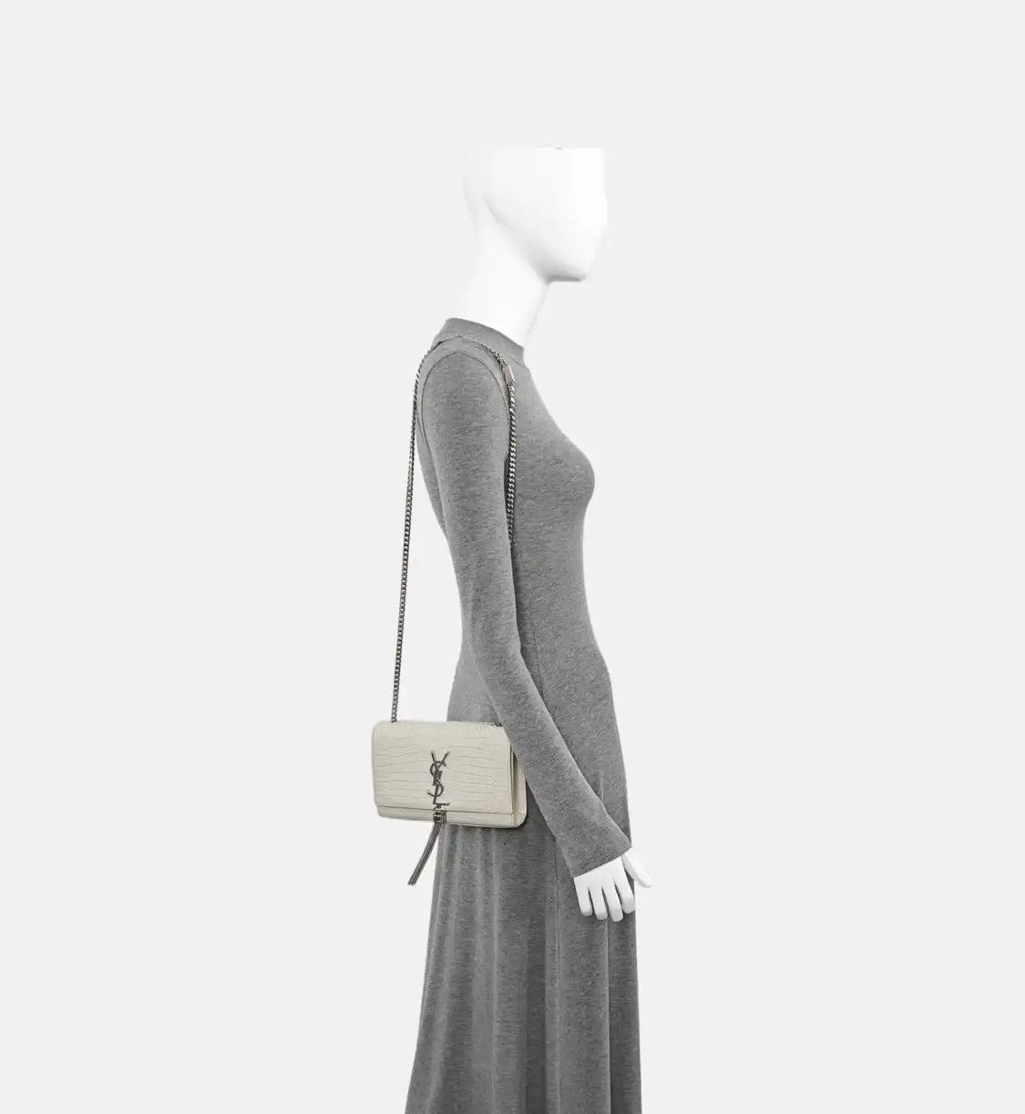 Saint Laurent Paris Saint Laurent Paris YSL KATE WOC white cowhide leather crocodile flap bag chain Size ONE SIZE - 2 Thumbnail