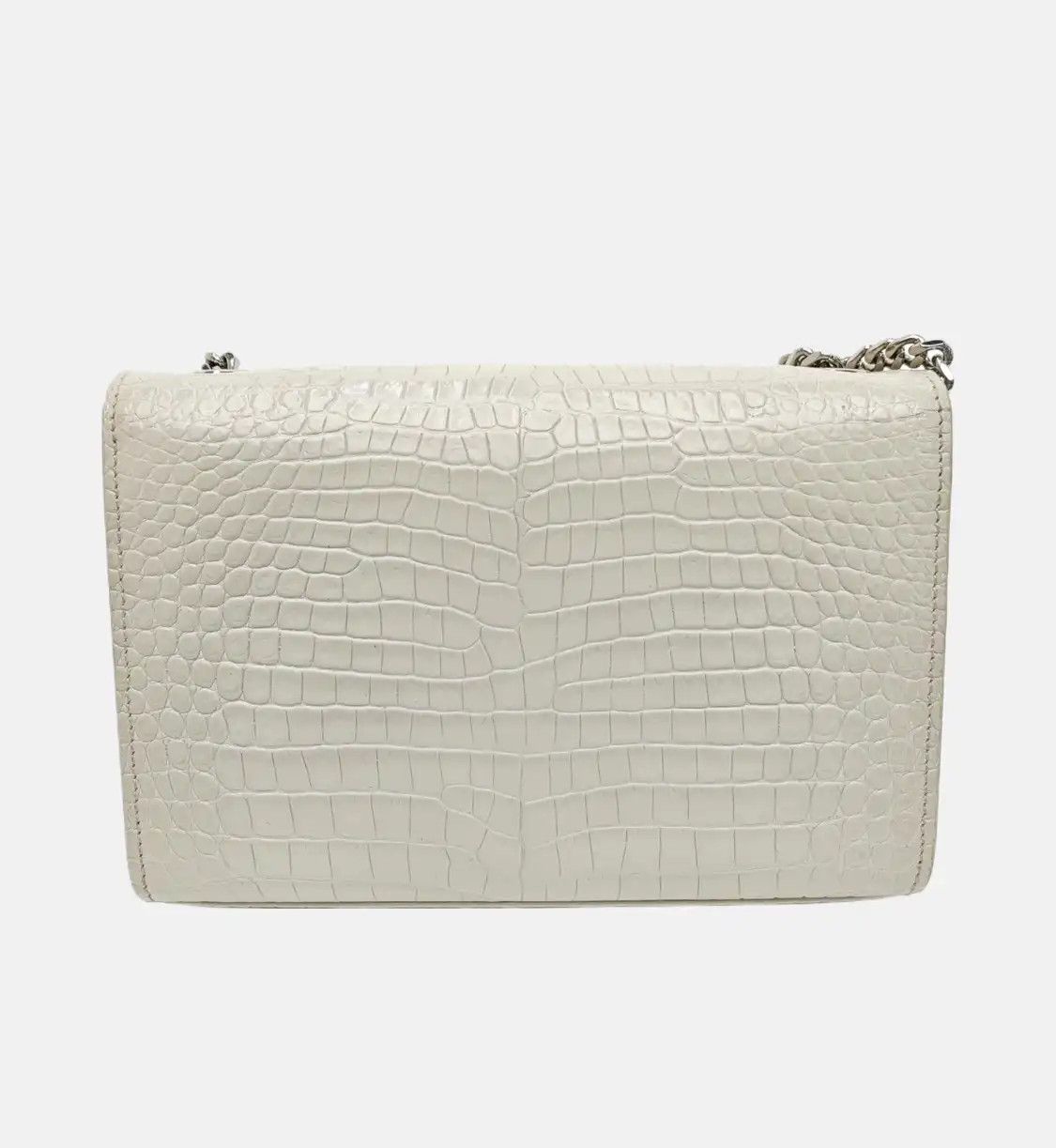 Saint Laurent Paris Saint Laurent Paris YSL KATE WOC white cowhide leather crocodile flap bag chain Size ONE SIZE - 5 Thumbnail
