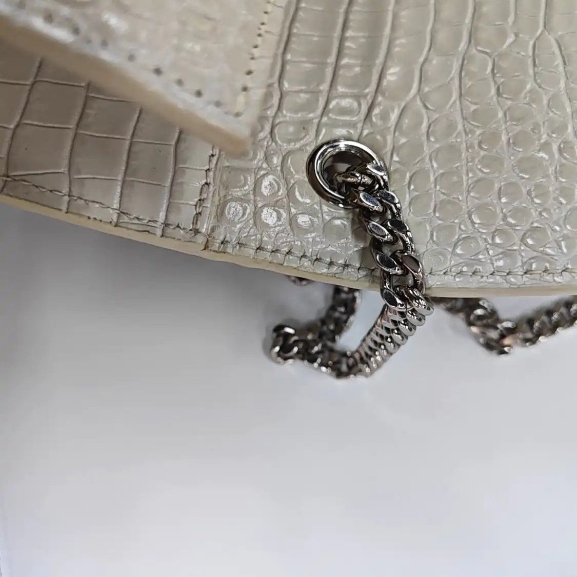 Saint Laurent Paris Saint Laurent Paris YSL KATE WOC white cowhide leather crocodile flap bag chain Size ONE SIZE - 9 Thumbnail