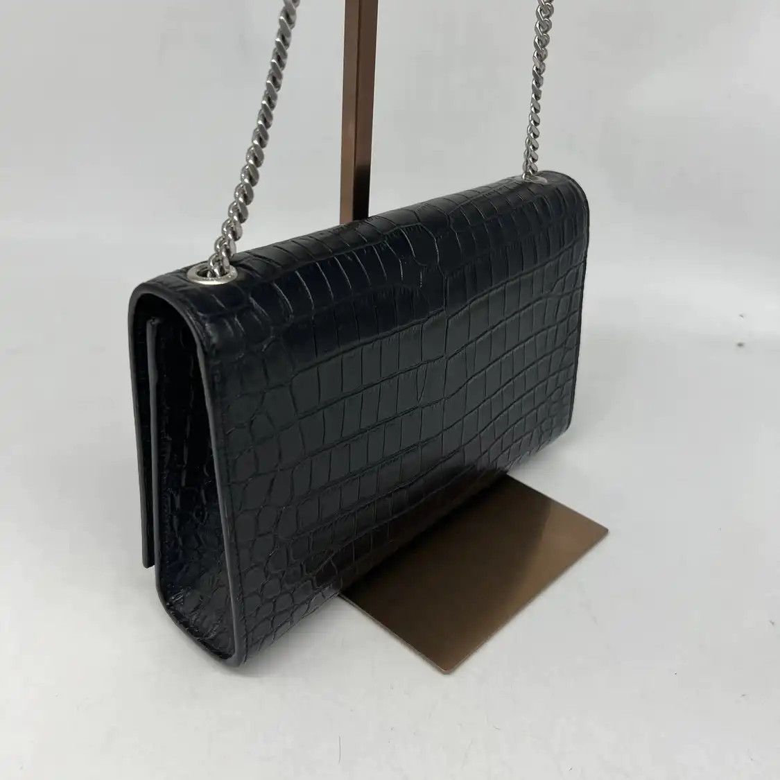 Saint Laurent Paris Saint Laurent Paris YSL KATE black cowhide leather fringe embossed flap bag chai Size ONE SIZE - 9 Thumbnail