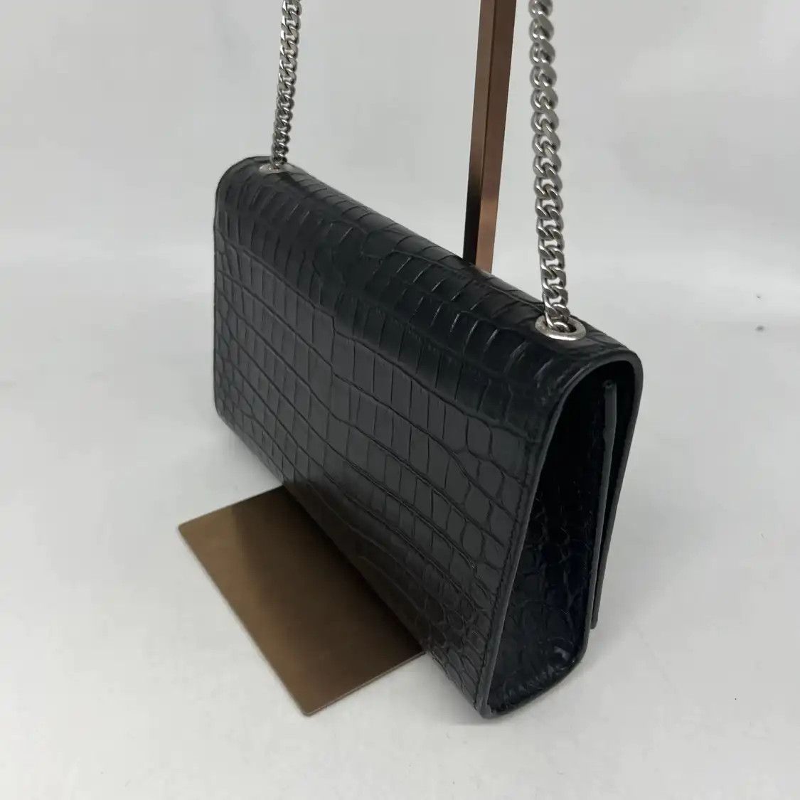 Saint Laurent Paris Saint Laurent Paris YSL KATE black cowhide leather fringe embossed flap bag chai Size ONE SIZE - 10 Thumbnail