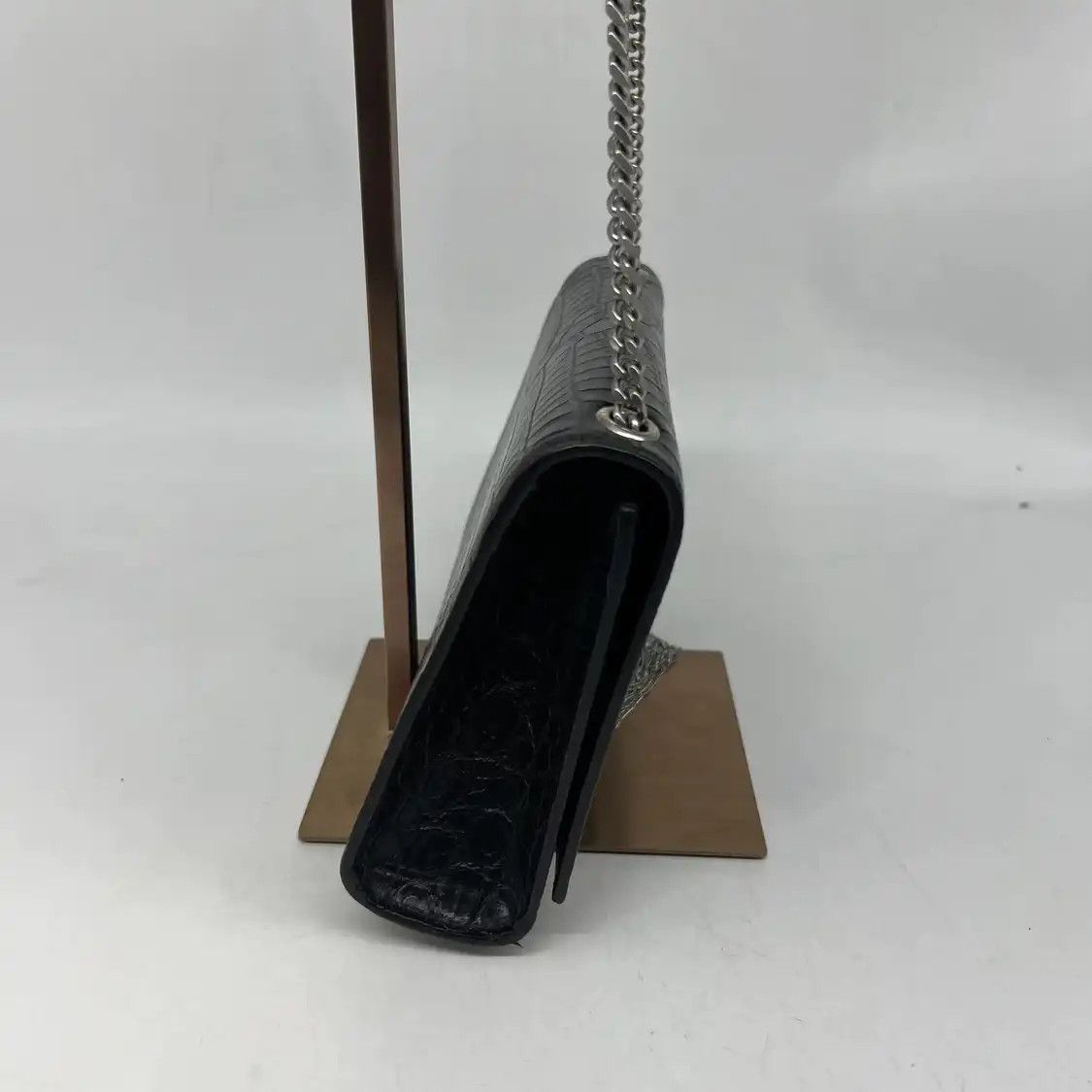 Saint Laurent Paris Saint Laurent Paris YSL KATE black cowhide leather fringe embossed flap bag chai Size ONE SIZE - 7 Thumbnail