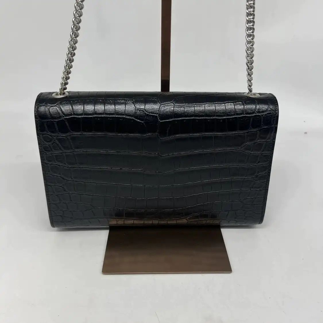 Saint Laurent Paris Saint Laurent Paris YSL KATE black cowhide leather fringe embossed flap bag chai Size ONE SIZE - 4 Thumbnail