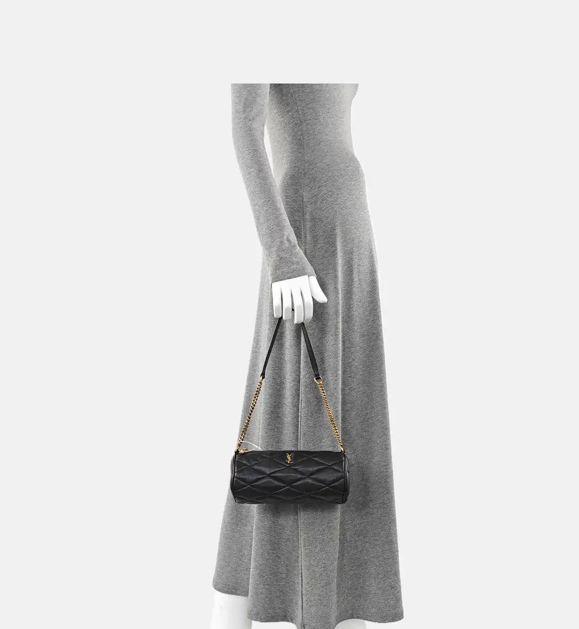 Saint Laurent Paris Saint Laurent Paris YSL black sheepskin quilted handbag gold hardware Size ONE SIZE - 2 Thumbnail