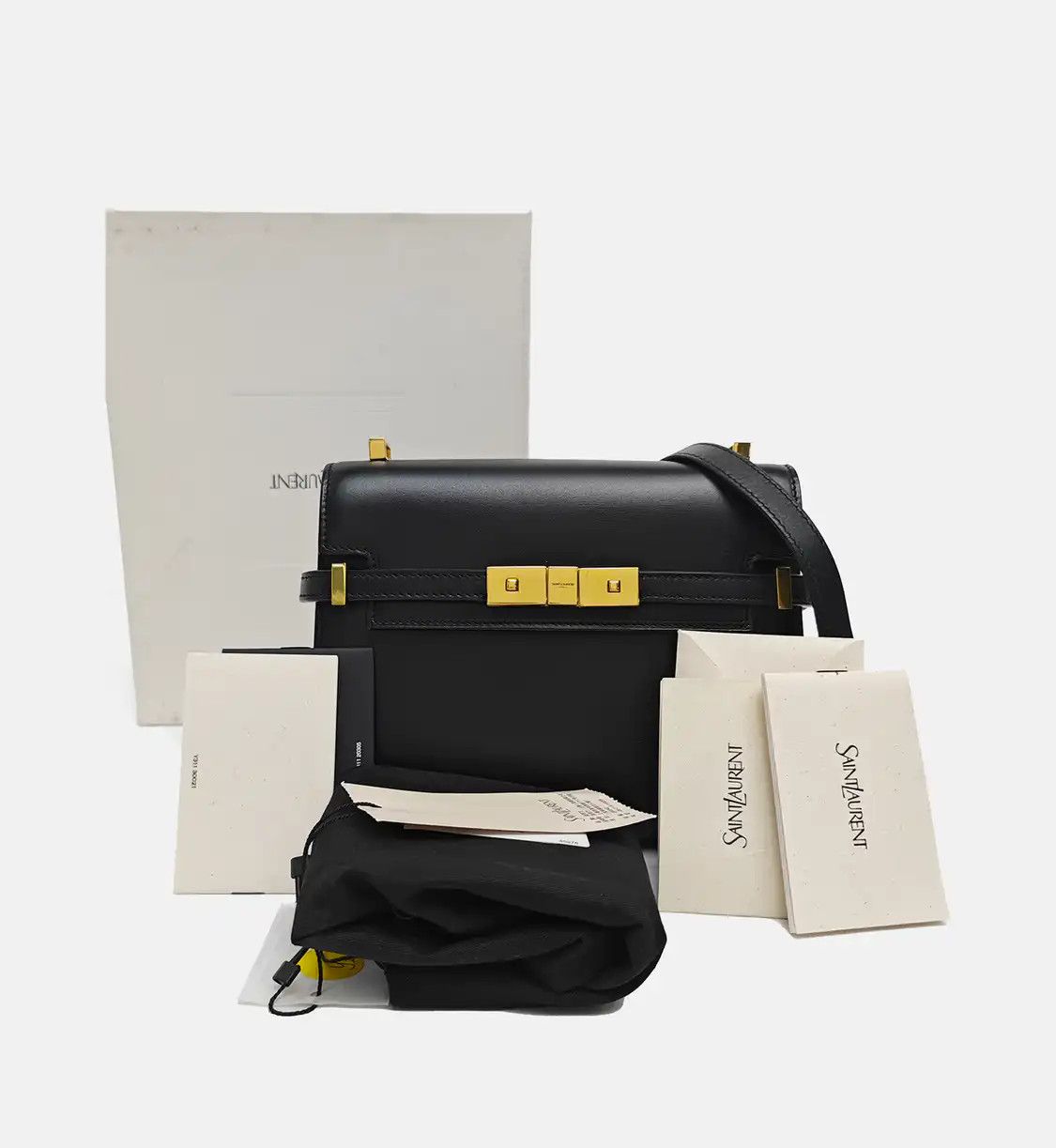 Saint Laurent Paris Saint Laurent Paris YSL MANHATTAN mini black cowhide leather 曼哈顿bag shoulder bag Size ONE SIZE - 8 Thumbnail