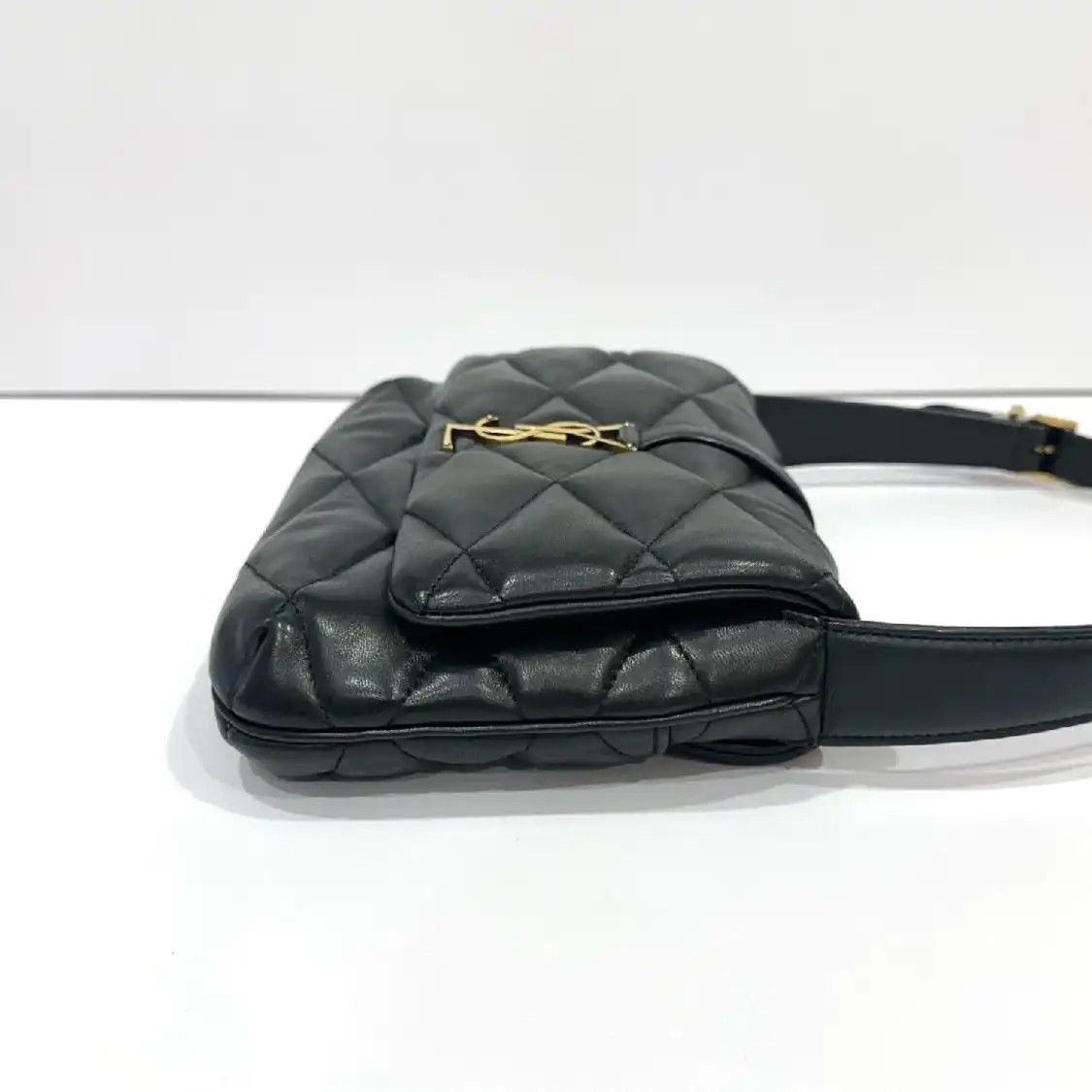 Saint Laurent Paris Saint Laurent Paris YSL LE 57 black sheepskin quilted shoulder bag Size ONE SIZE - 3 Thumbnail