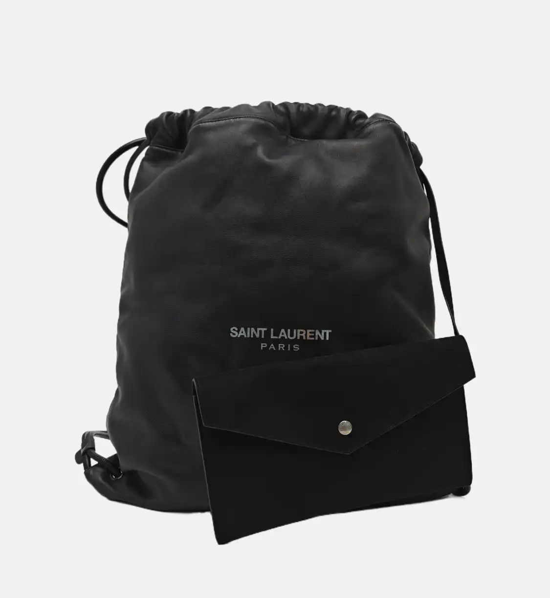 Saint Laurent Paris Saint Laurent Paris YSL black cowhide leather backpack sub-pocket Size ONE SIZE - 8 Thumbnail