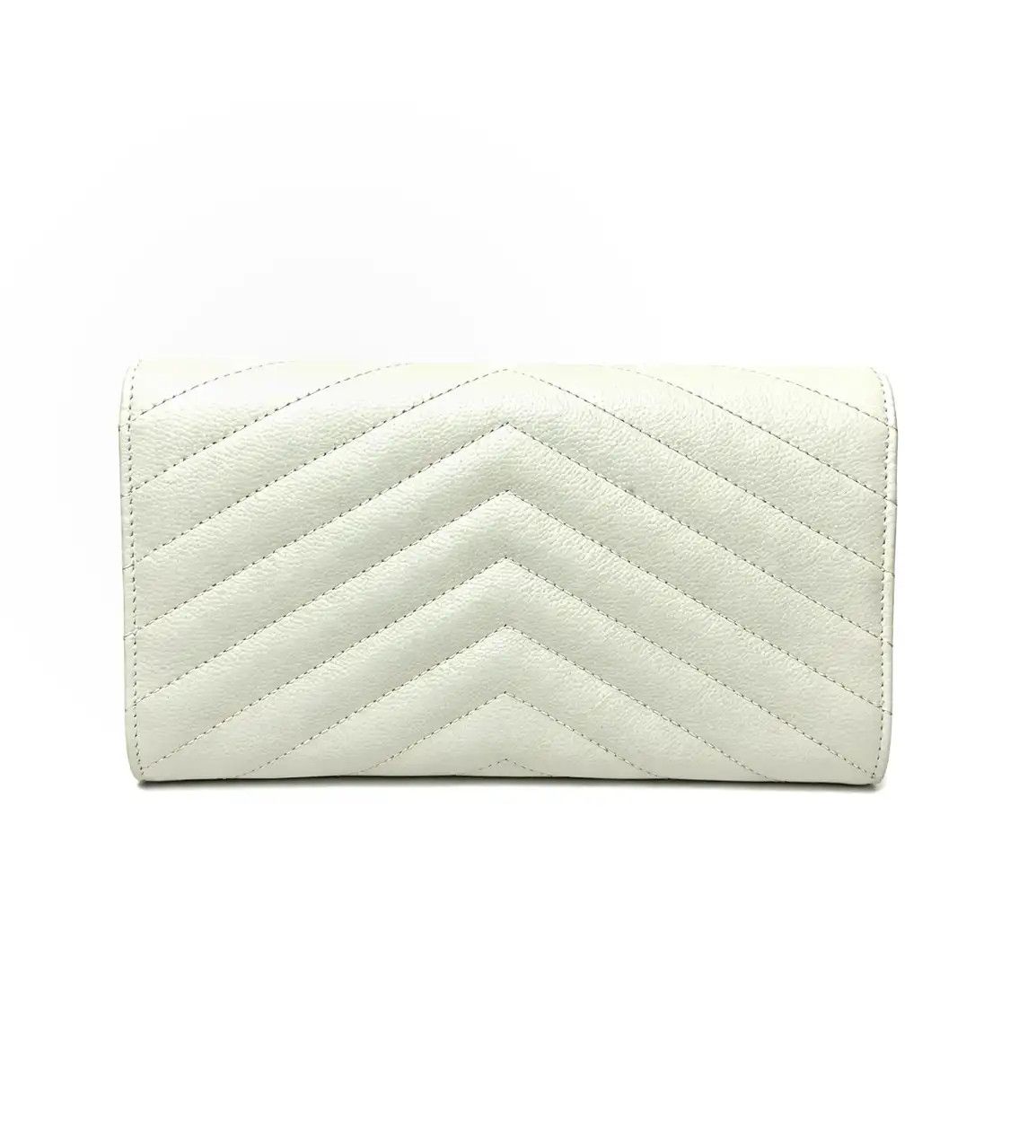 Saint Laurent Paris Saint Laurent Paris YSL MONOGRAM white cowhide leather quilted Vclutch Size ONE SIZE - 2 Thumbnail