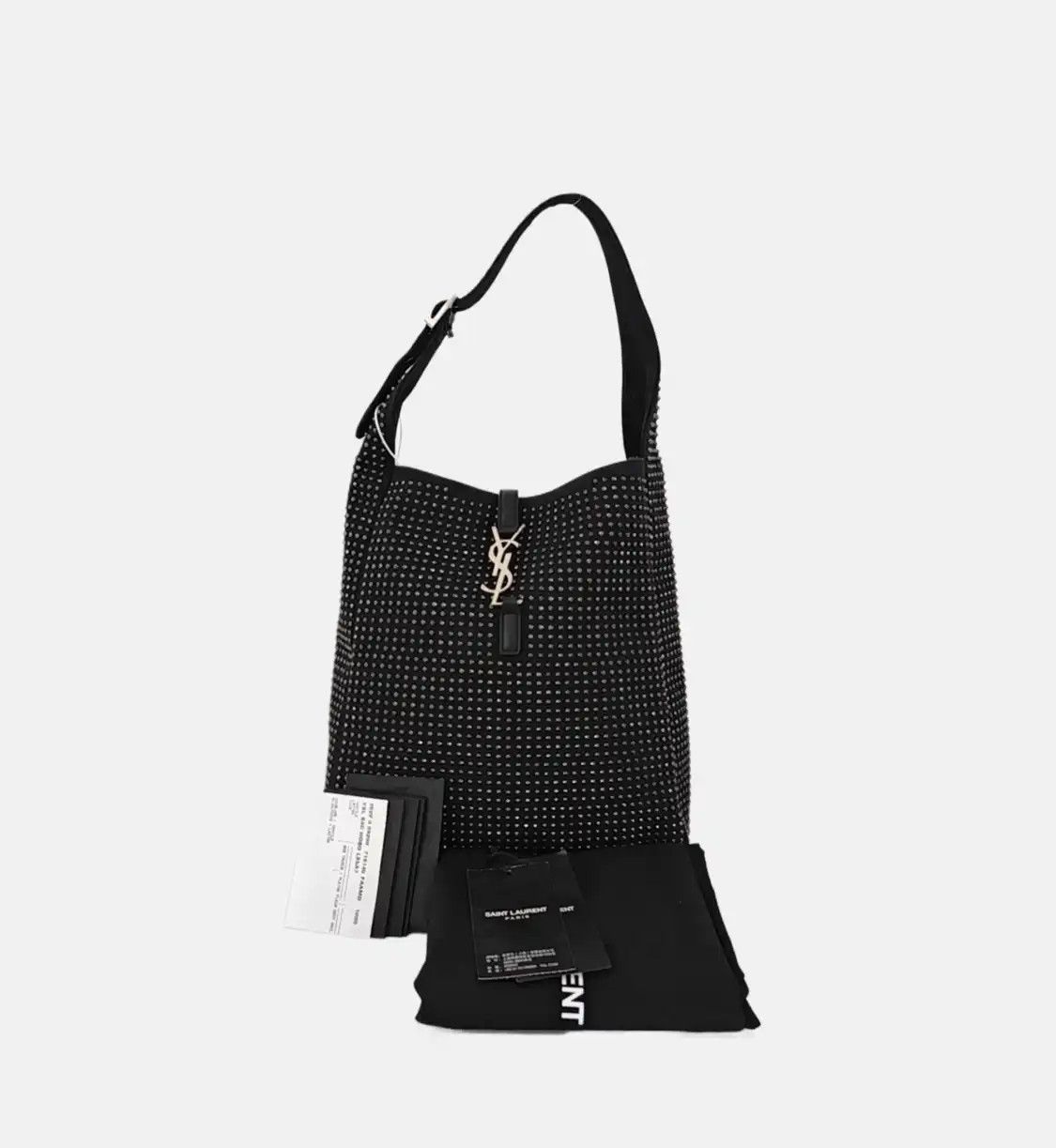 Saint Laurent Paris Saint Laurent Paris YSL LE 5 à 7 Medium black fabric inlaid shoulder bag handbag Size ONE SIZE - 8 Thumbnail