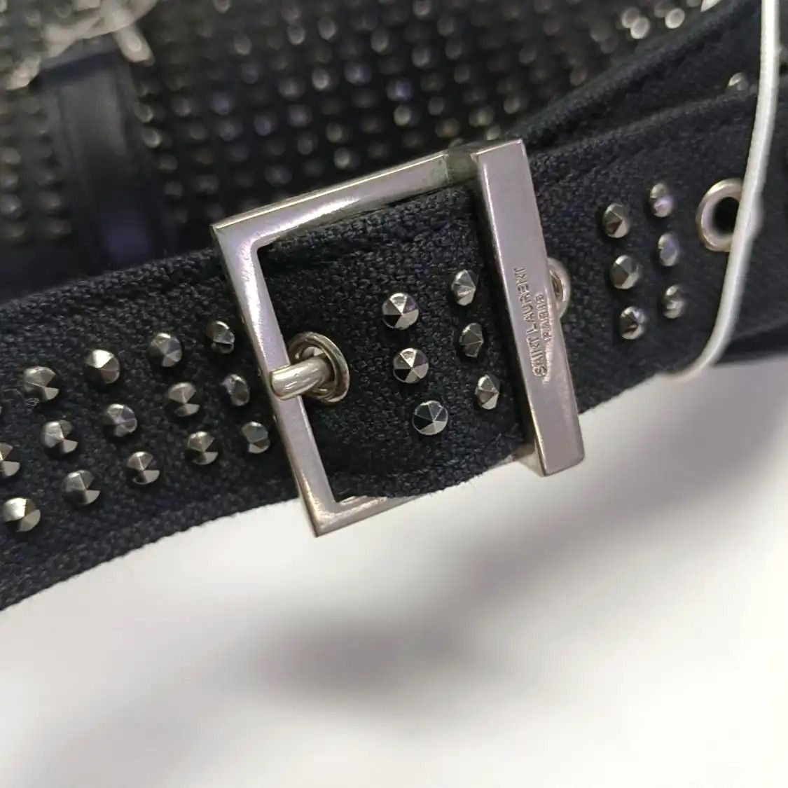 Saint Laurent Paris Saint Laurent Paris YSL LE 5 à 7 Medium black fabric inlaid shoulder bag handbag Size ONE SIZE - 10 Thumbnail