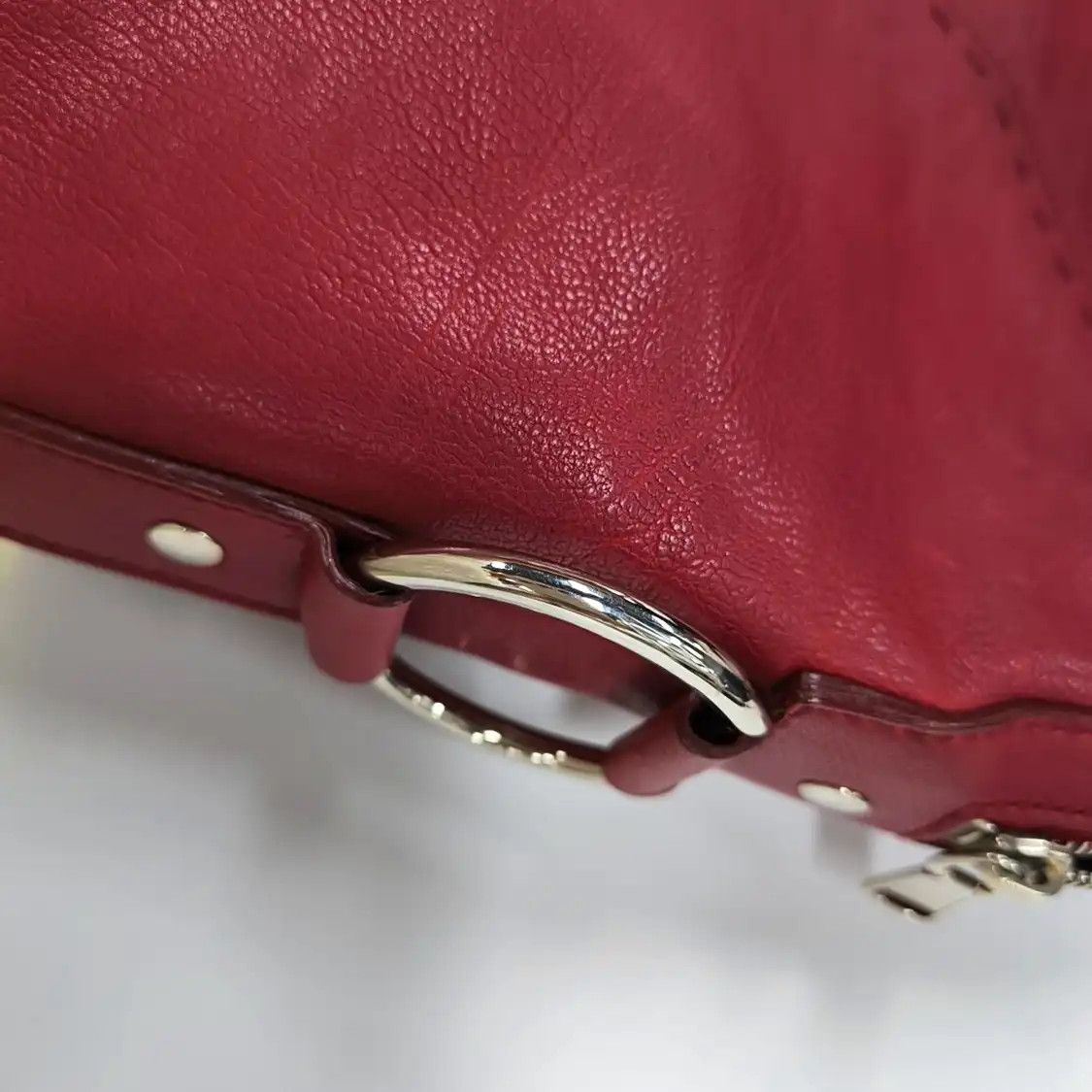 Saint Laurent Paris Saint Laurent Paris YSL MUSE red cowhide leather handbag silver hardware Size ONE SIZE - 10 Thumbnail