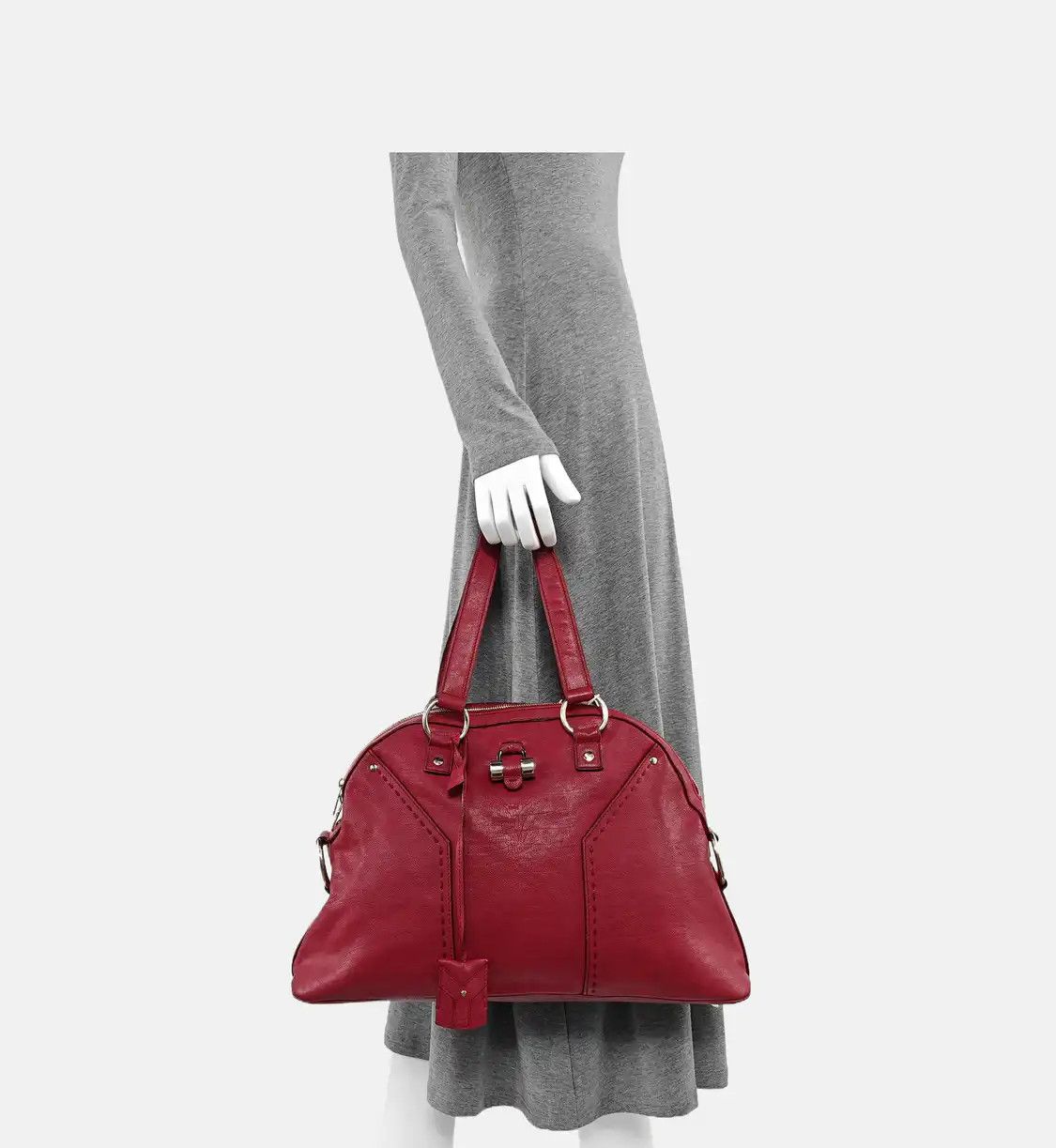 Saint Laurent Paris Saint Laurent Paris YSL MUSE red cowhide leather handbag silver hardware Size ONE SIZE - 2 Thumbnail