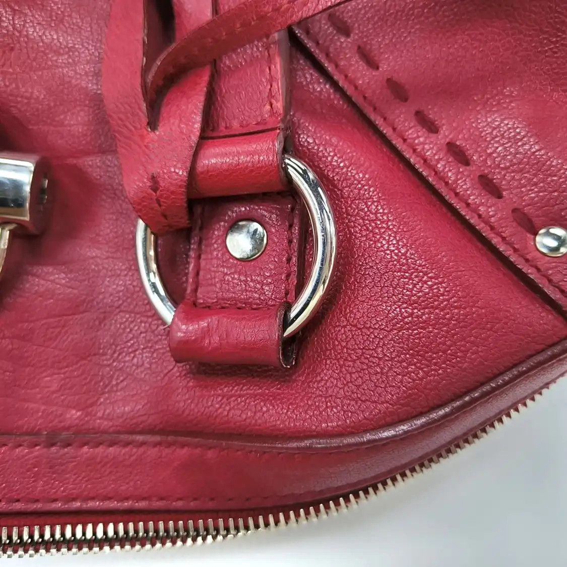 Saint Laurent Paris Saint Laurent Paris YSL MUSE red cowhide leather handbag silver hardware Size ONE SIZE - 12 Thumbnail