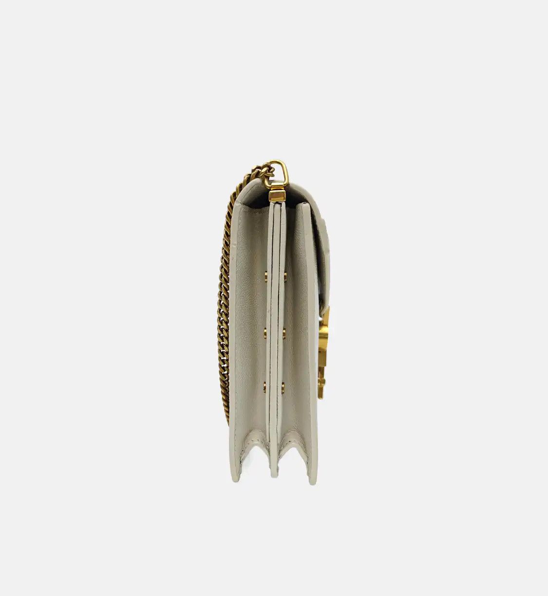 Saint Laurent Paris Saint Laurent Paris YSL CASSANDRA white cowhide leather shoulder bag handbag gol Size ONE SIZE - 4 Thumbnail
