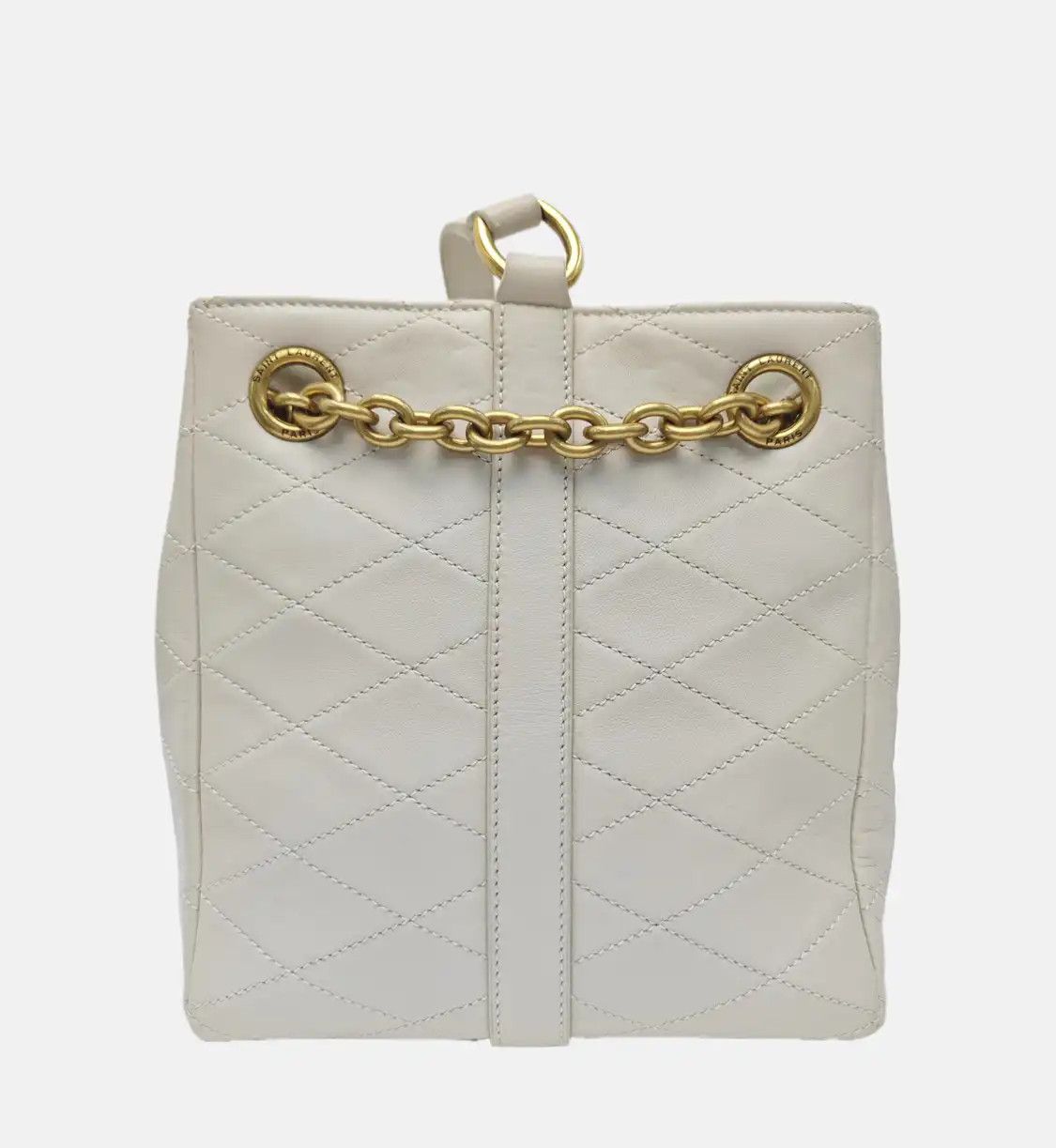 Saint Laurent Paris Saint Laurent Paris YSL white sheepskin quilted shoulder bag crossbody bag gold Size ONE SIZE - 5 Thumbnail