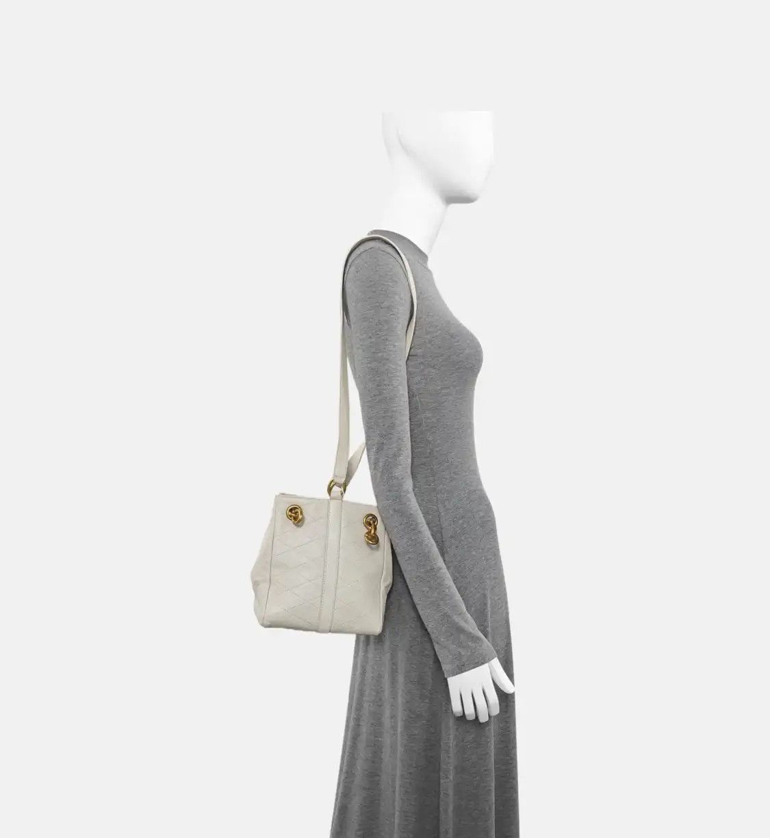 Saint Laurent Paris Saint Laurent Paris YSL white sheepskin quilted shoulder bag crossbody bag gold Size ONE SIZE - 2 Thumbnail