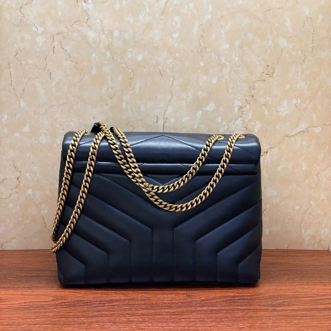 Saint Laurent Paris Saint Laurent Paris YSL LOULOU black cowhide leather Vsquare minicrossbody bag Size ONE SIZE - 2 Thumbnail