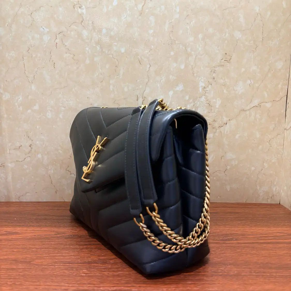 Saint Laurent Paris Saint Laurent Paris YSL LOULOU black cowhide leather Vsquare minicrossbody bag Size ONE SIZE - 3 Thumbnail
