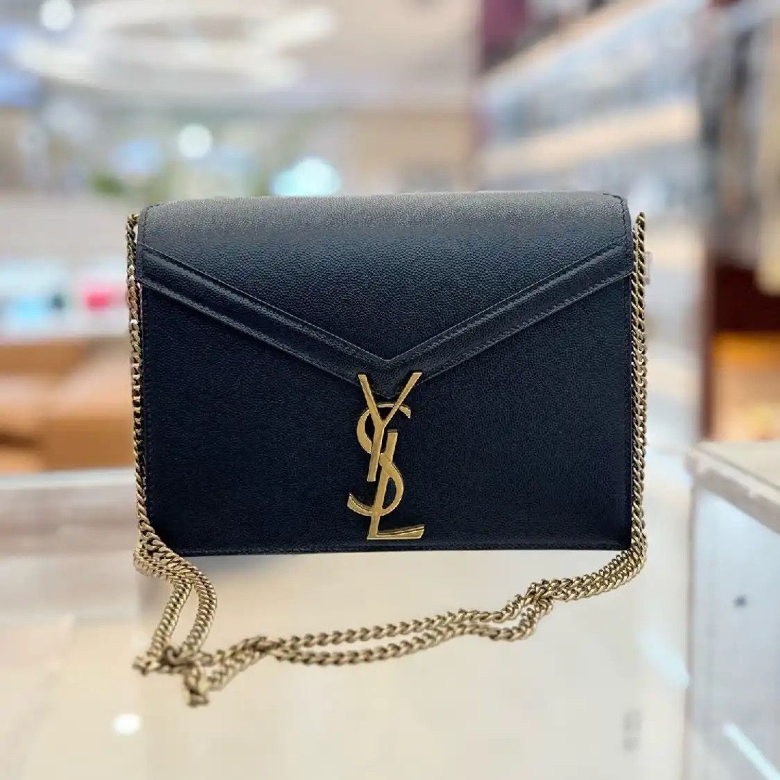 Saint Laurent Paris Saint Laurent Paris YSL CASSANDRA black cowhide leather quilted pebbled crossbod Size ONE SIZE - 2 Thumbnail