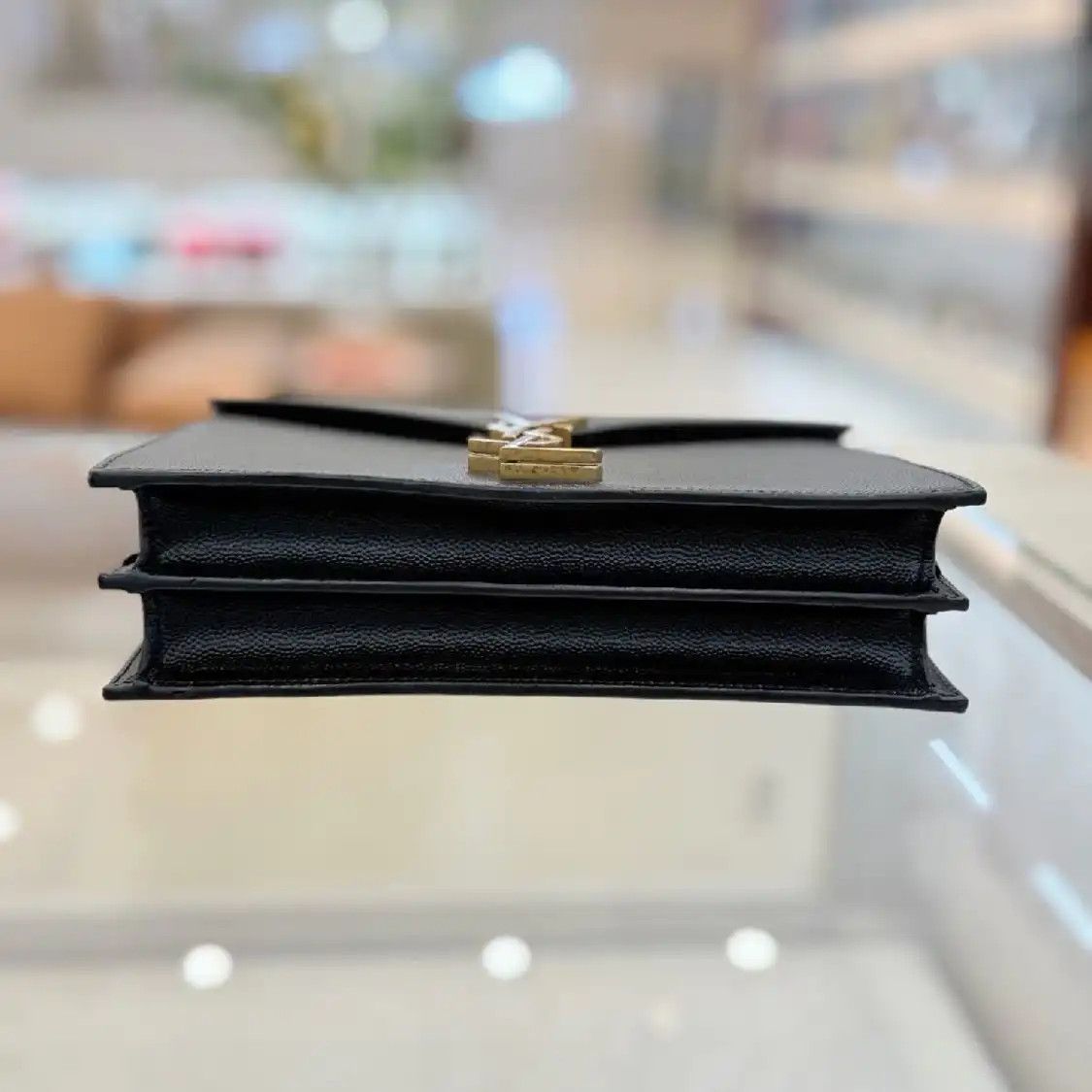 Saint Laurent Paris Saint Laurent Paris YSL CASSANDRA black cowhide leather quilted pebbled crossbod Size ONE SIZE - 6 Thumbnail
