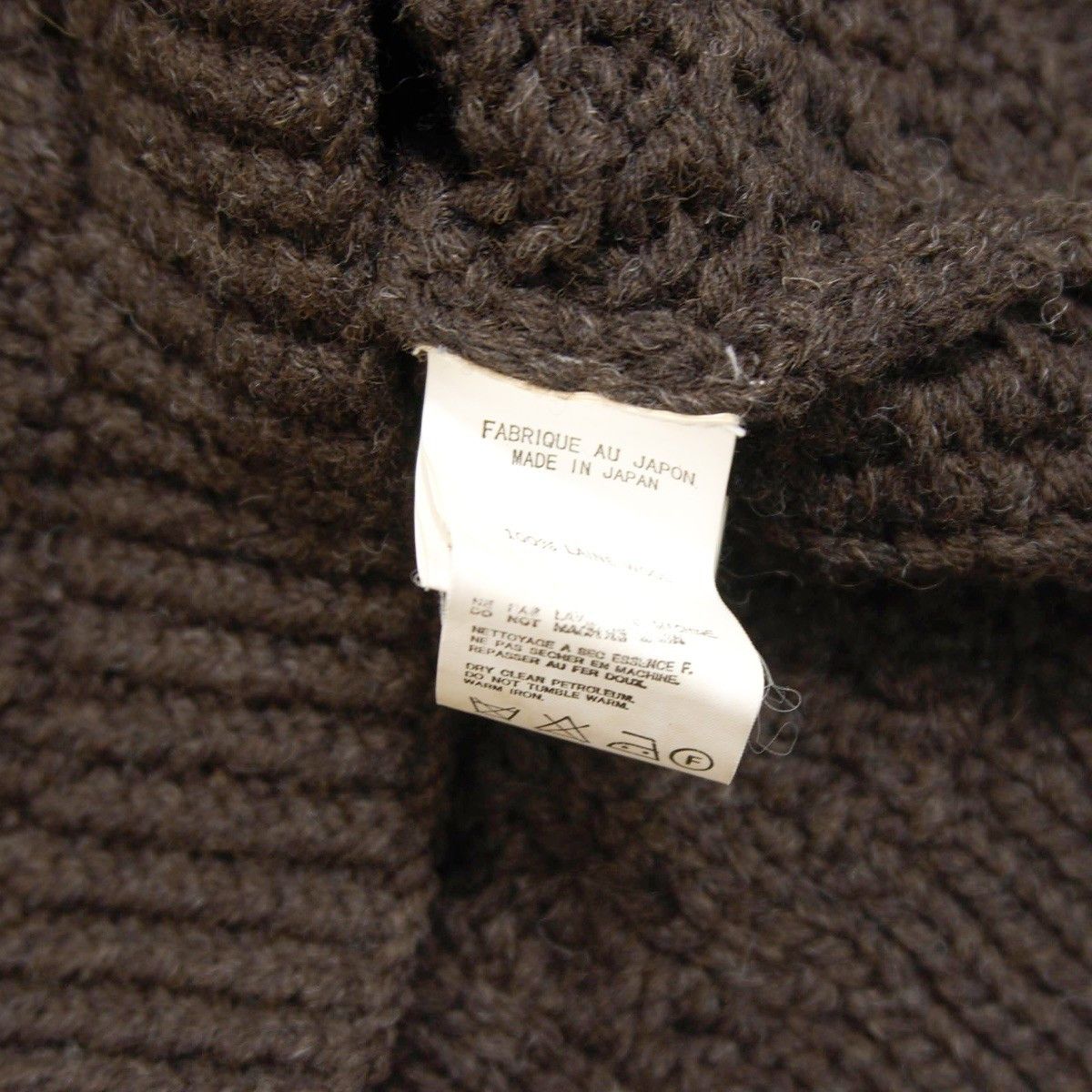 Y's For Men Wool Knit Jacket Brown Size 3, Men's — image 6 of 6
