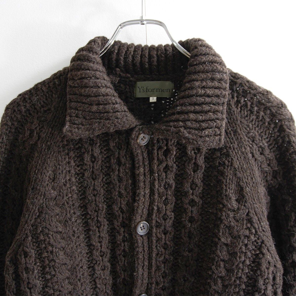 Y's For Men Wool Knit Jacket Brown Size 3, Men's — image 3 of 6