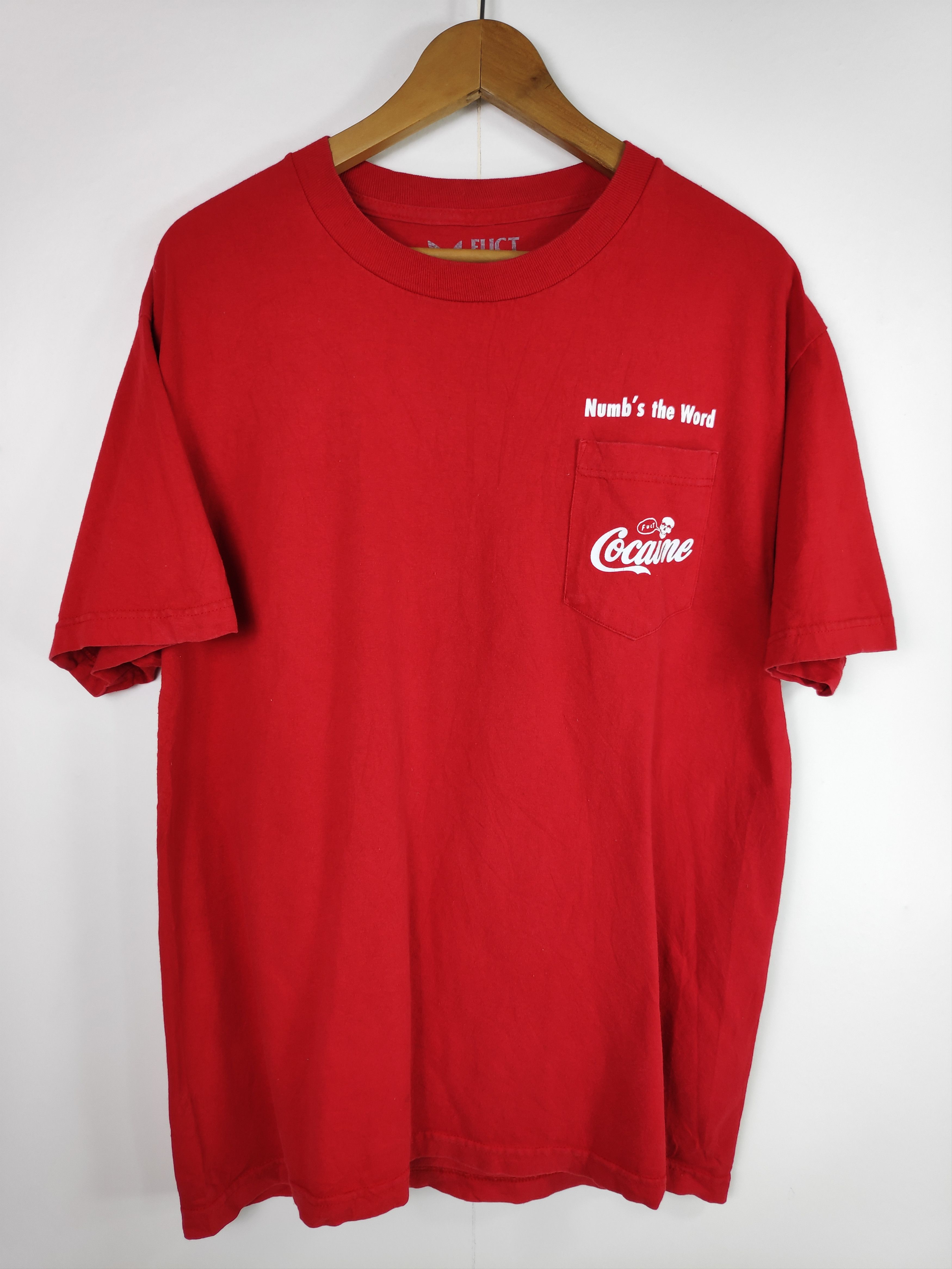 Fuct X Coca Cola Cocaine FUCT USA Skate Boarding Pocket Tee T Shirt Red Large