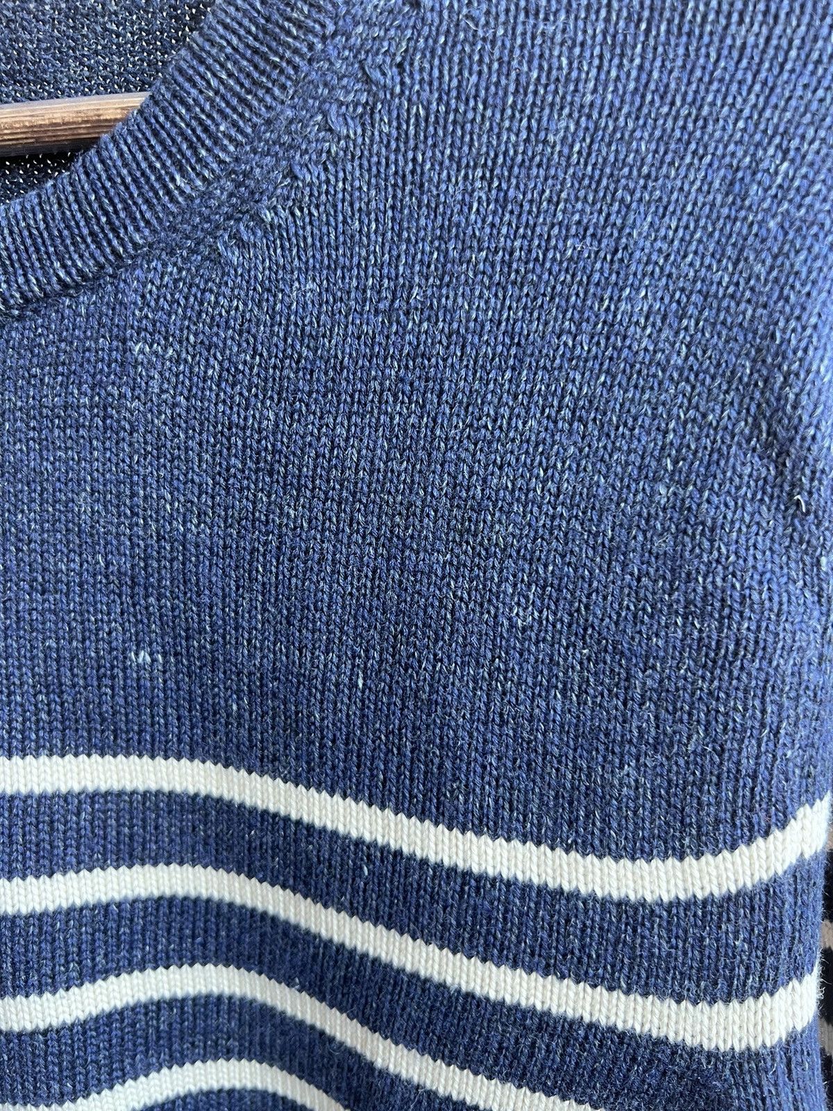 Ralph Lauren Purple Label Blue Striped Cashmere-Linen-blend Jumper Size US L / EU 52-54 / 3 - 6 Thumbnail