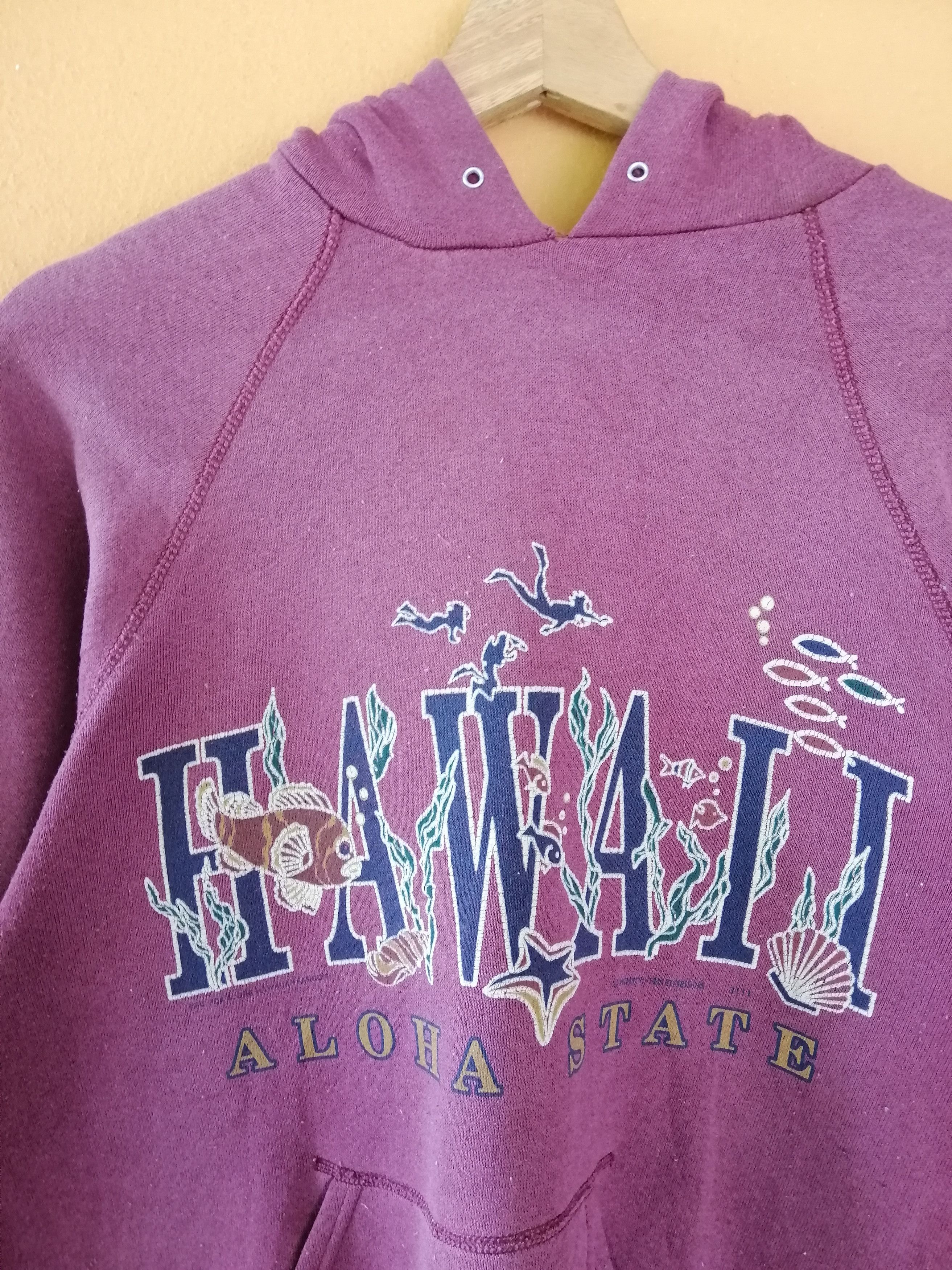 Vintage Rare Vintage 90s Hawaii Aloha State Hoodie Sweatshirt B20 Size US M / EU 48-50 / 2 - 8 Thumbnail