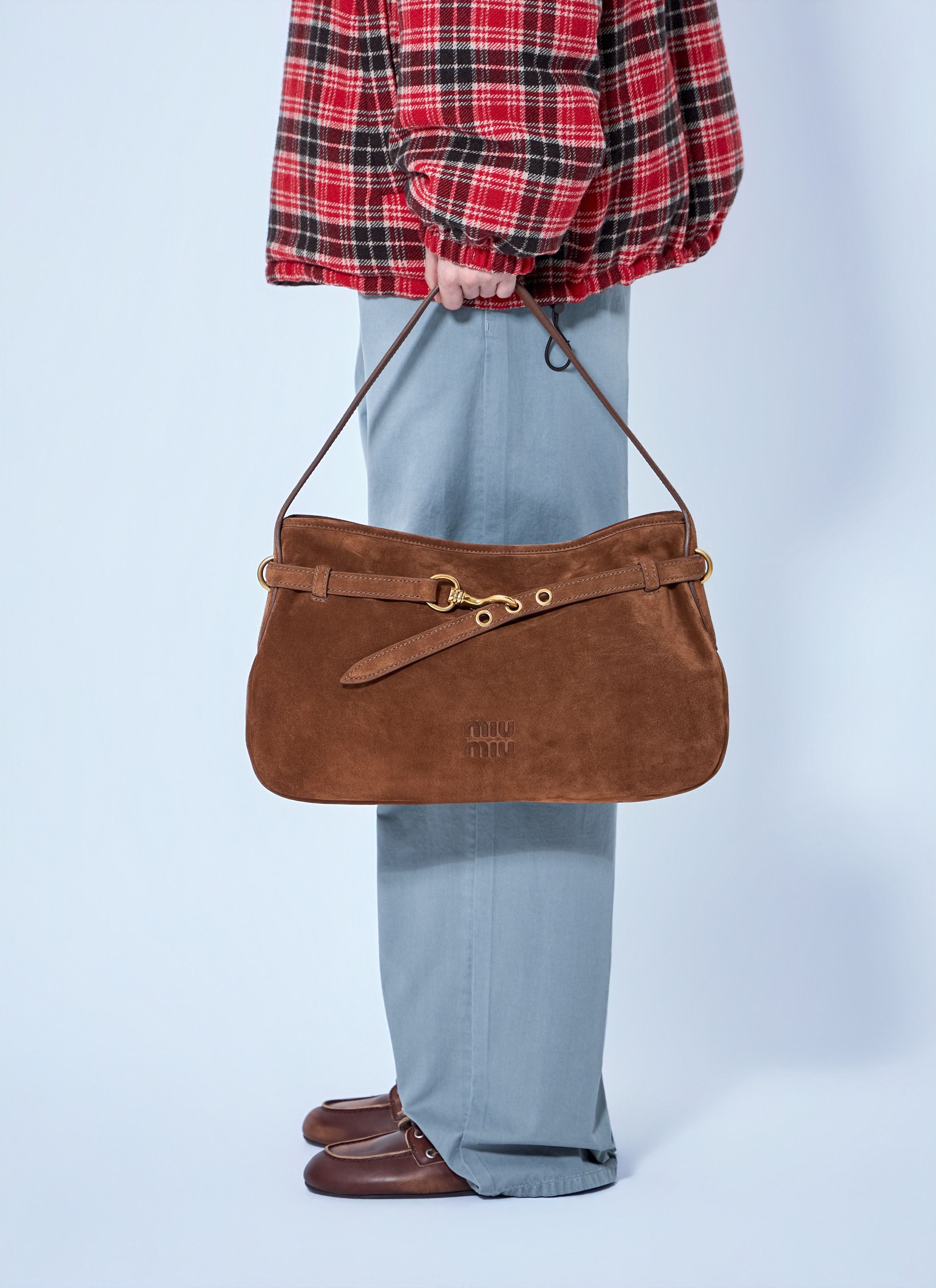 Miu Miu Medium Adventure Suede Shoulder Bag Size ONE SIZE - 7 Thumbnail