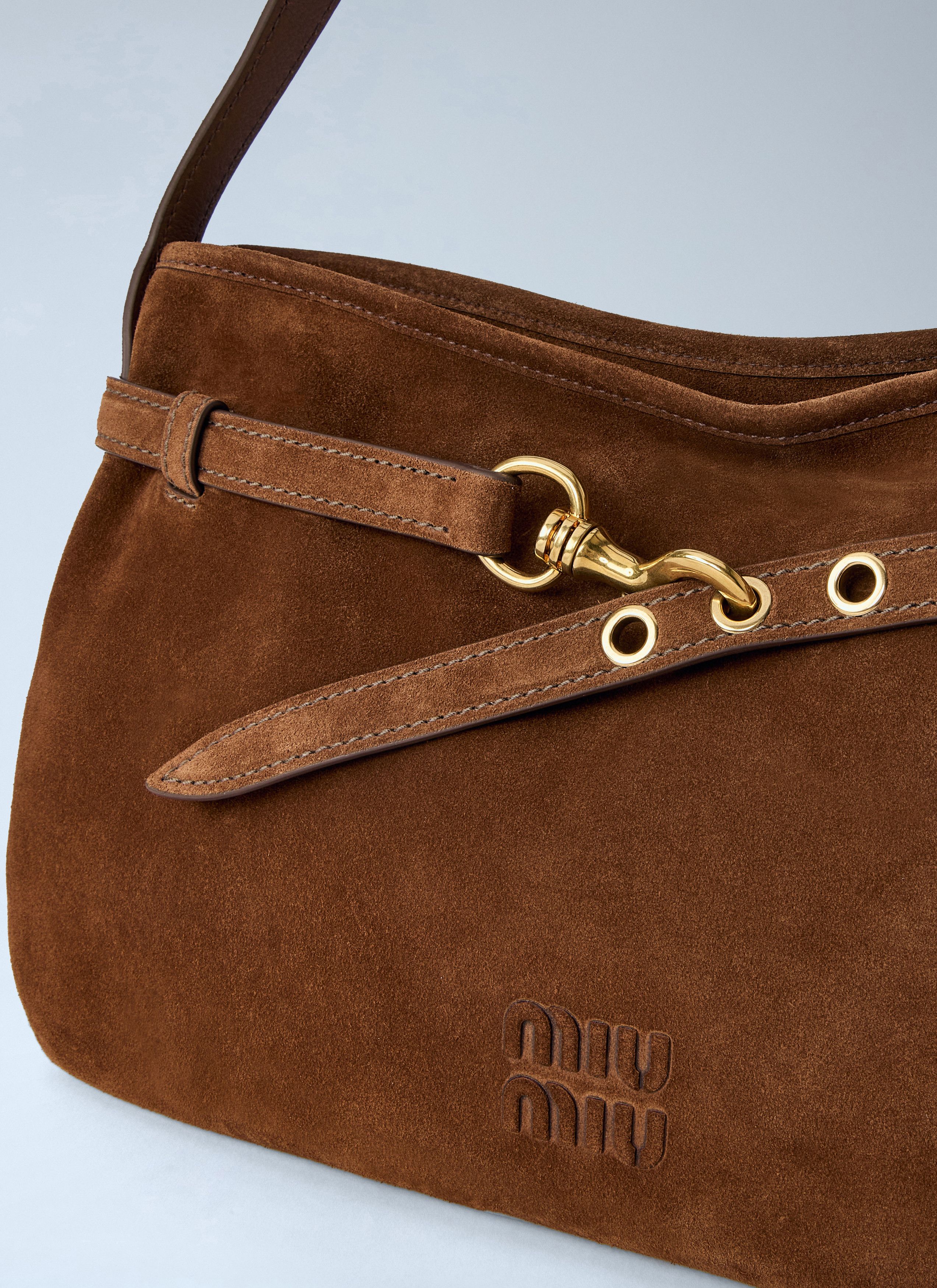 Miu Miu Medium Adventure Suede Shoulder Bag Size ONE SIZE - 3 Thumbnail