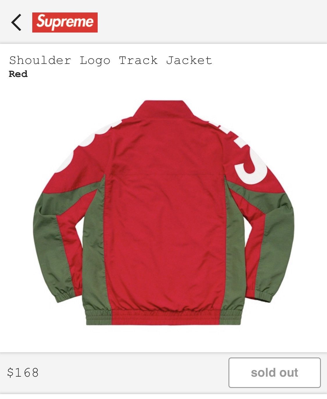 Supreme Shoulder Logo Track Jacket RED