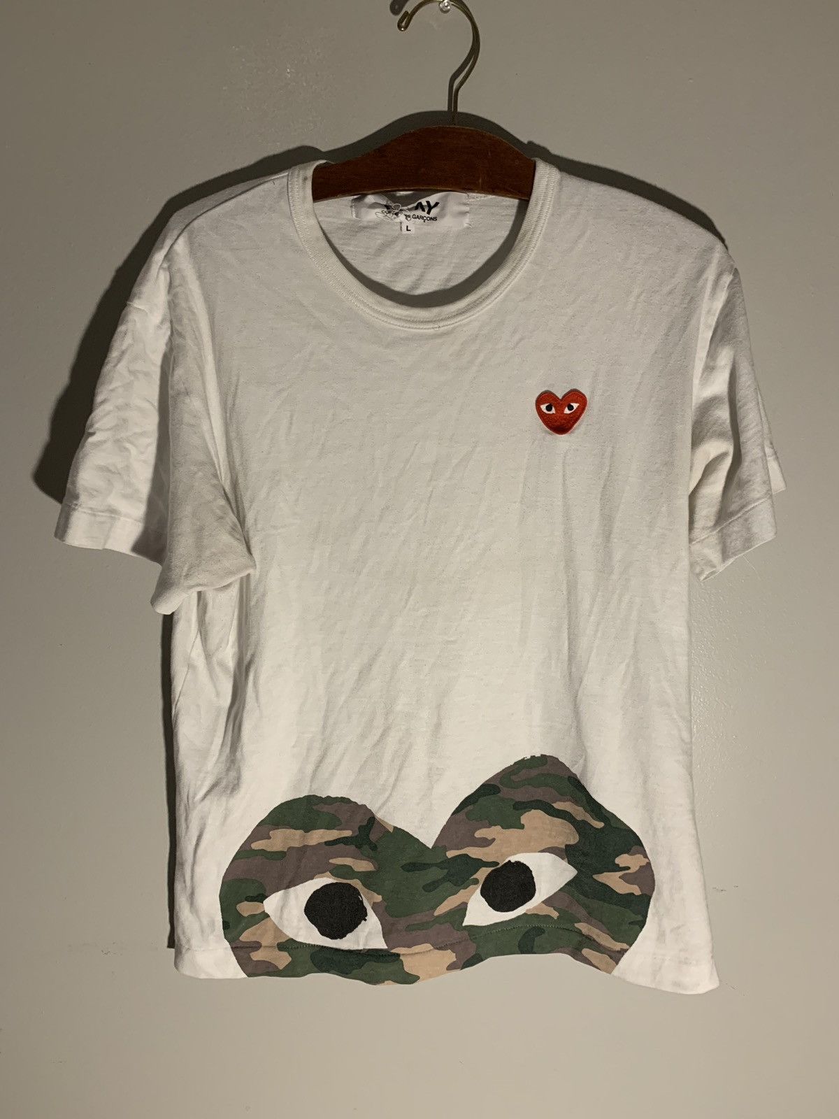 Comme des garcons camo heart tee