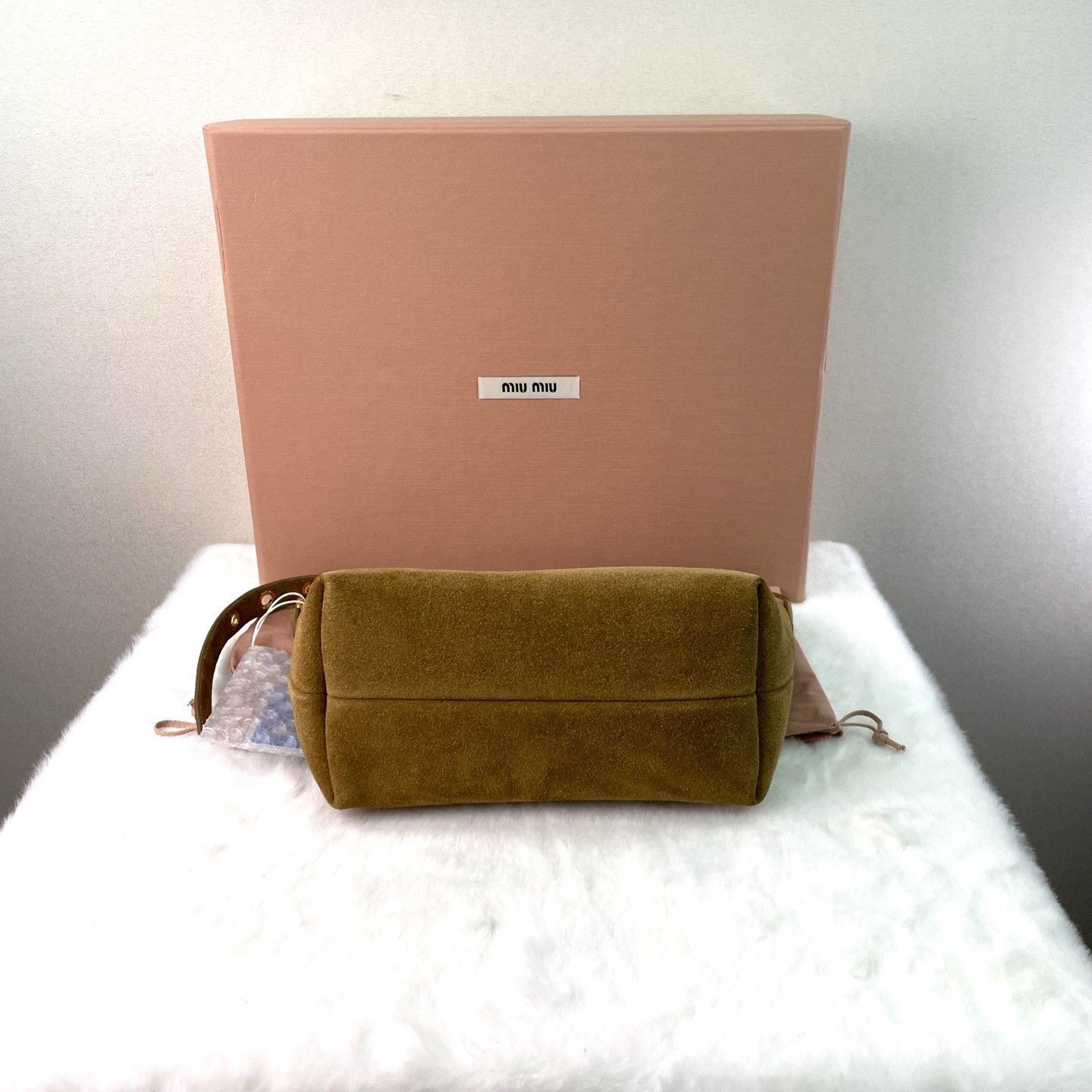 Miu Miu Miu Miu Olive Green Suede Mini Shoulder Bag Size ONE SIZE - 4 Thumbnail