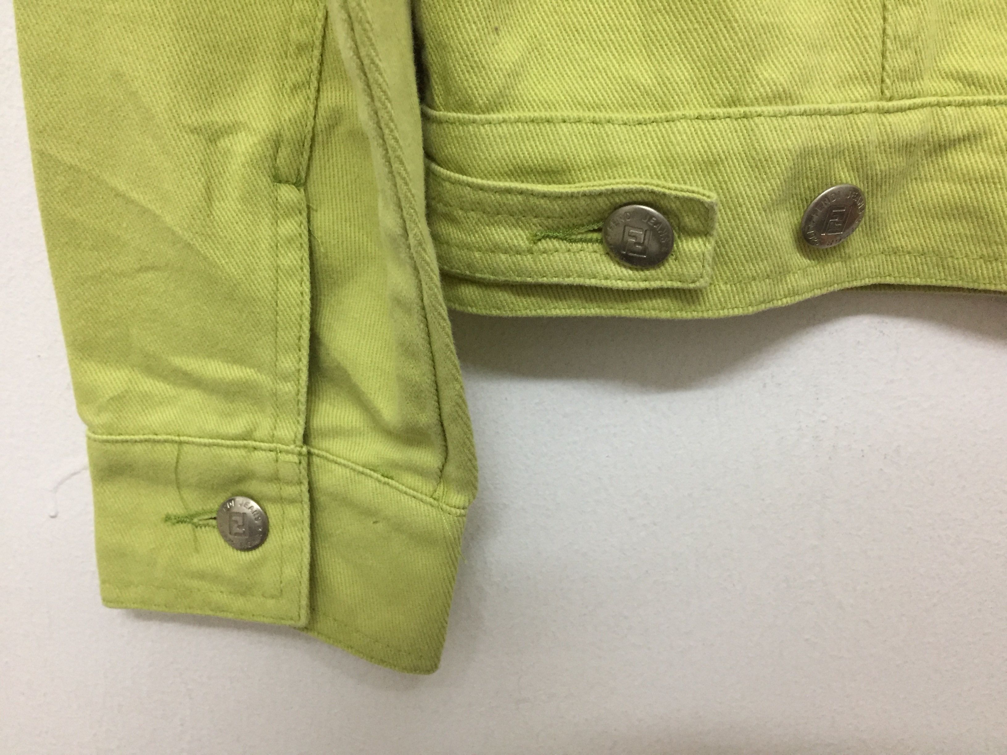 Fendi Vtg FENDI Trucker Lime Green denim Jacket Size M / US 6-8 / IT 42-44 - 9 Thumbnail
