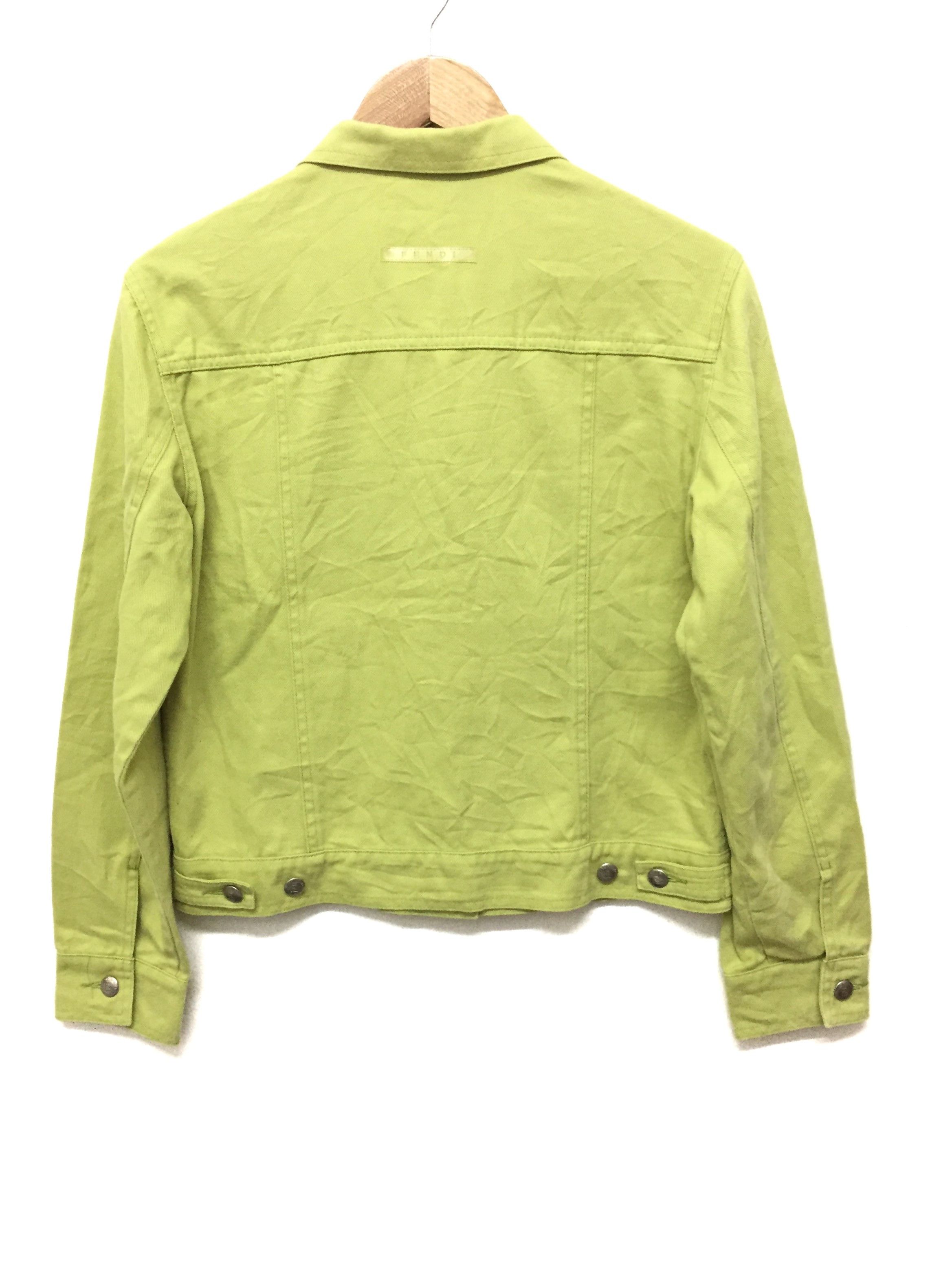 Fendi Vtg FENDI Trucker Lime Green denim Jacket Size M / US 6-8 / IT 42-44 - 8 Thumbnail
