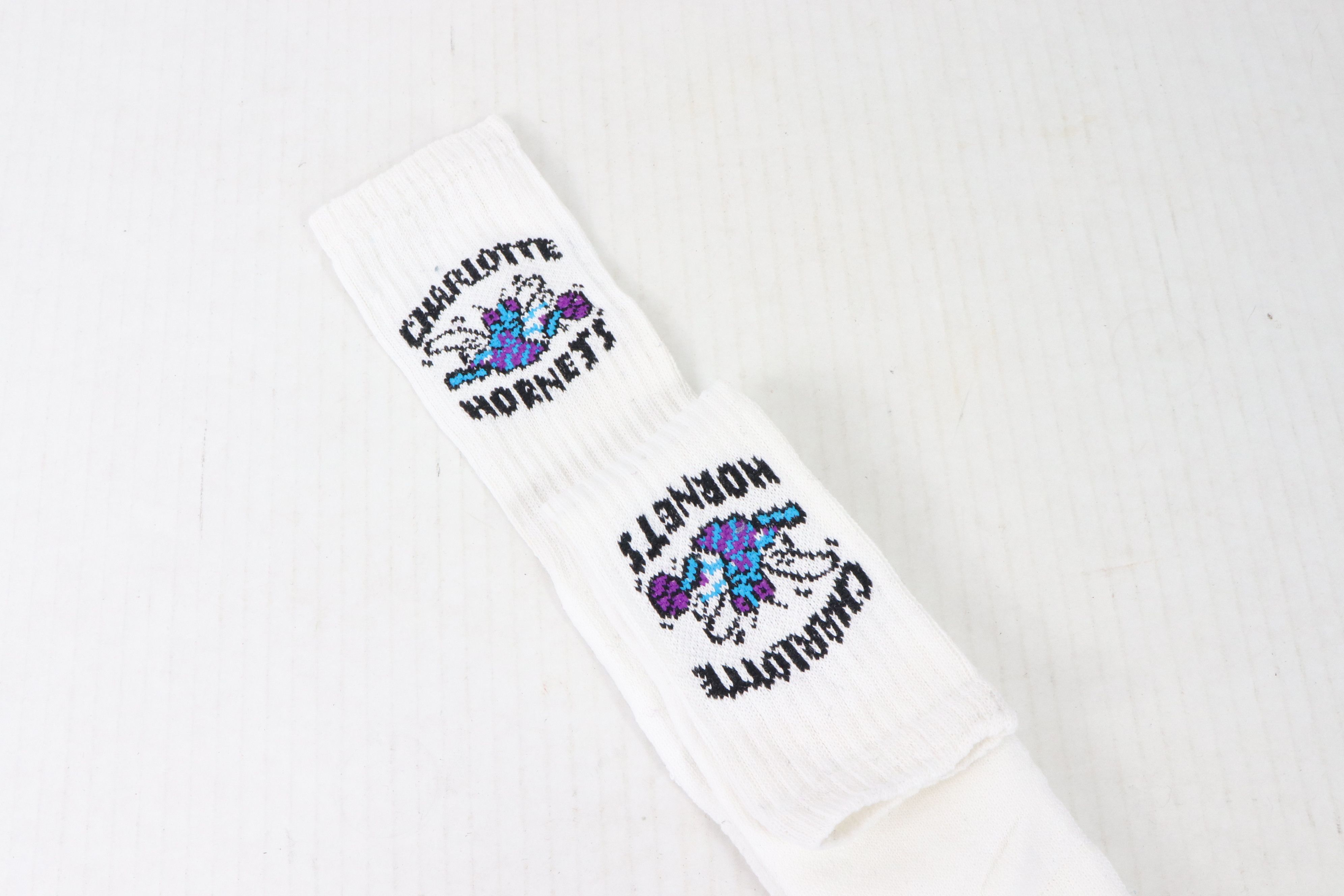 Spalding × Vintage New Vintage 90s Spalding Charlotte Hornets NBA Tube Socks Size ONE SIZE - 4 Thumbnail