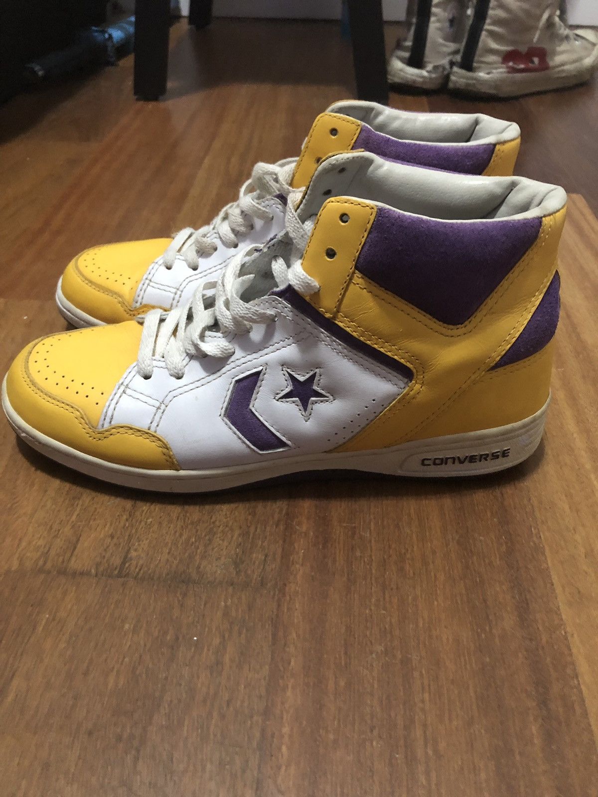 Converse 1986 magic johnson Lakers Converse weapons Grailed