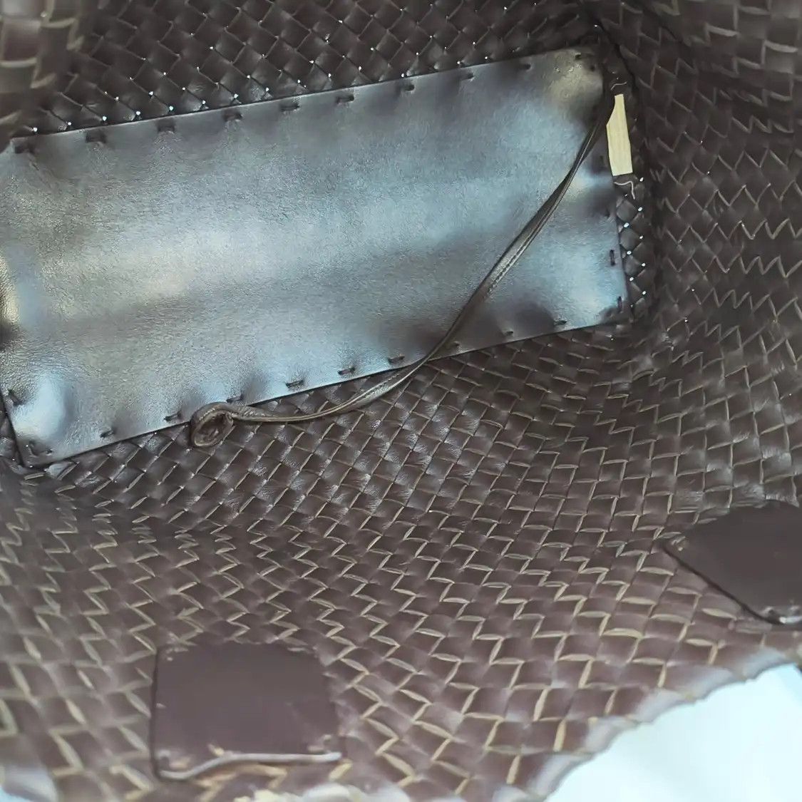 Bottega Veneta BOTTEGA VENETA Cabat dark brownsheepskin woven handbag gold hardware sub-pocket Size ONE SIZE - 7 Thumbnail