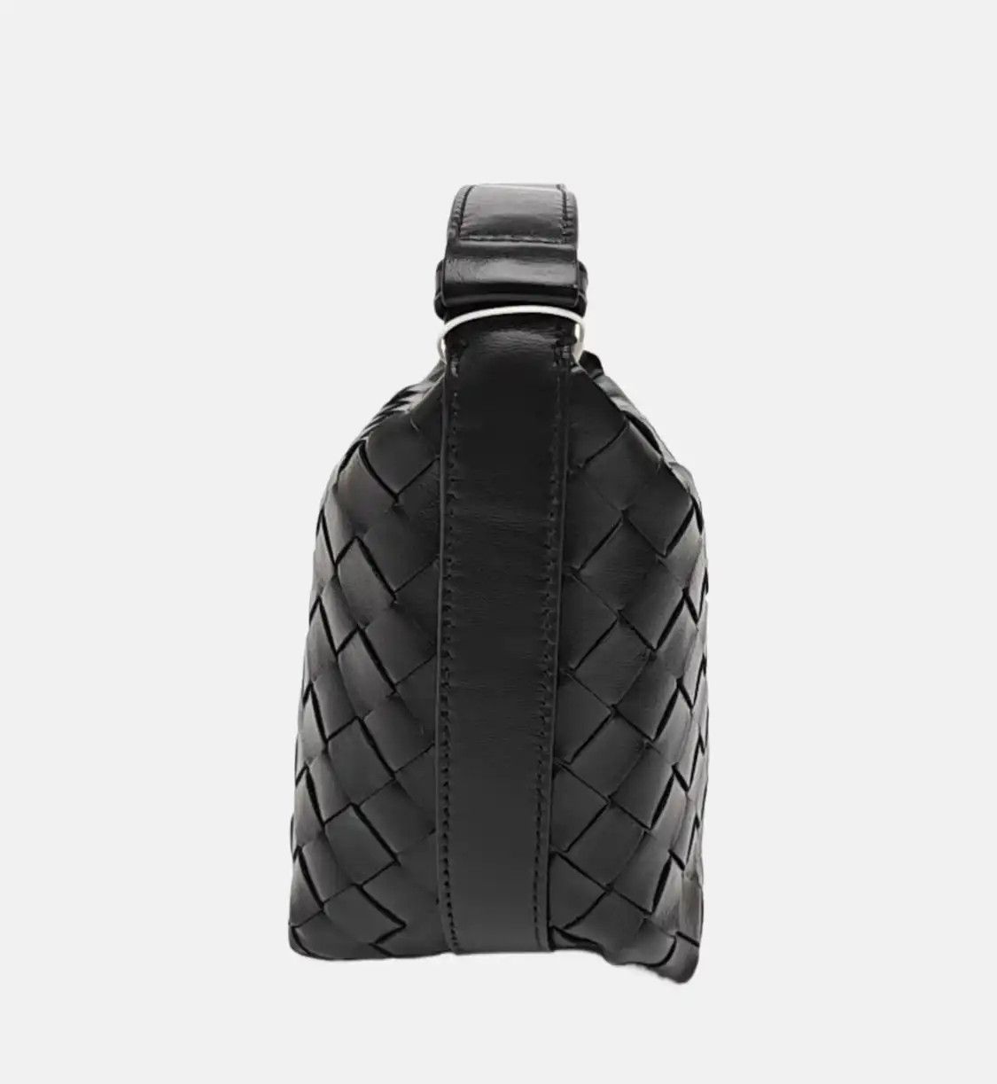 Bottega Veneta BOTTEGA VENETA Candy Wallace micro black cowhide leather woven handbag gold hard Size ONE SIZE - 3 Thumbnail