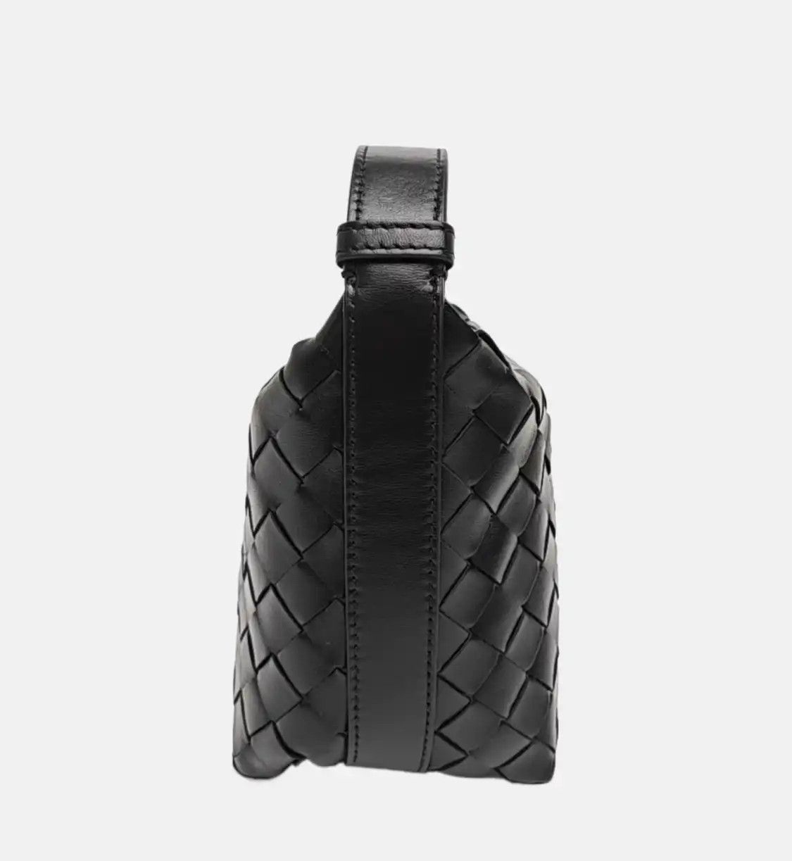Bottega Veneta BOTTEGA VENETA Candy Wallace micro black cowhide leather woven handbag gold hard Size ONE SIZE - 2 Thumbnail