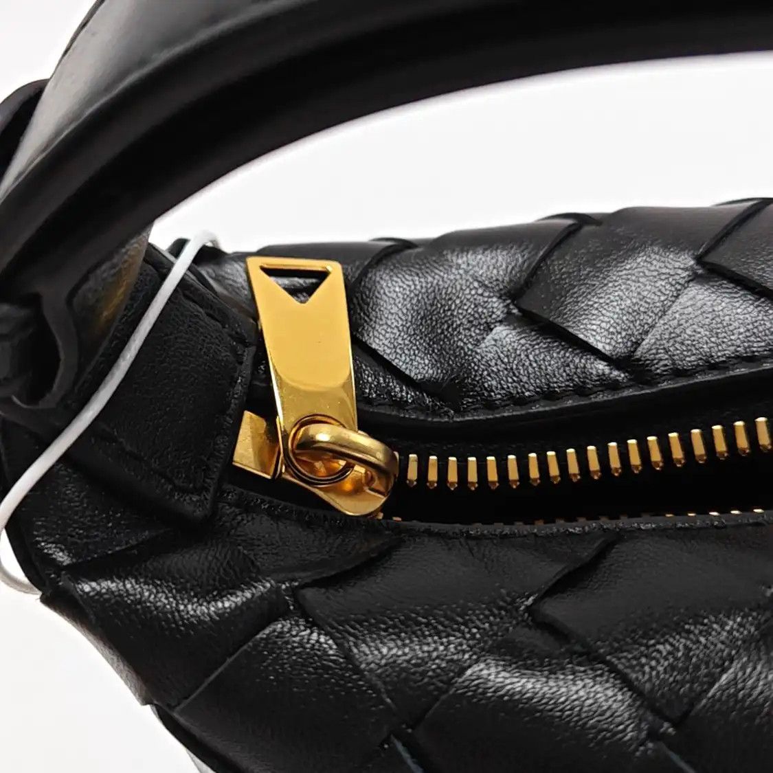 Bottega Veneta BOTTEGA VENETA Candy Wallace micro black cowhide leather woven handbag gold hard Size ONE SIZE - 9 Thumbnail