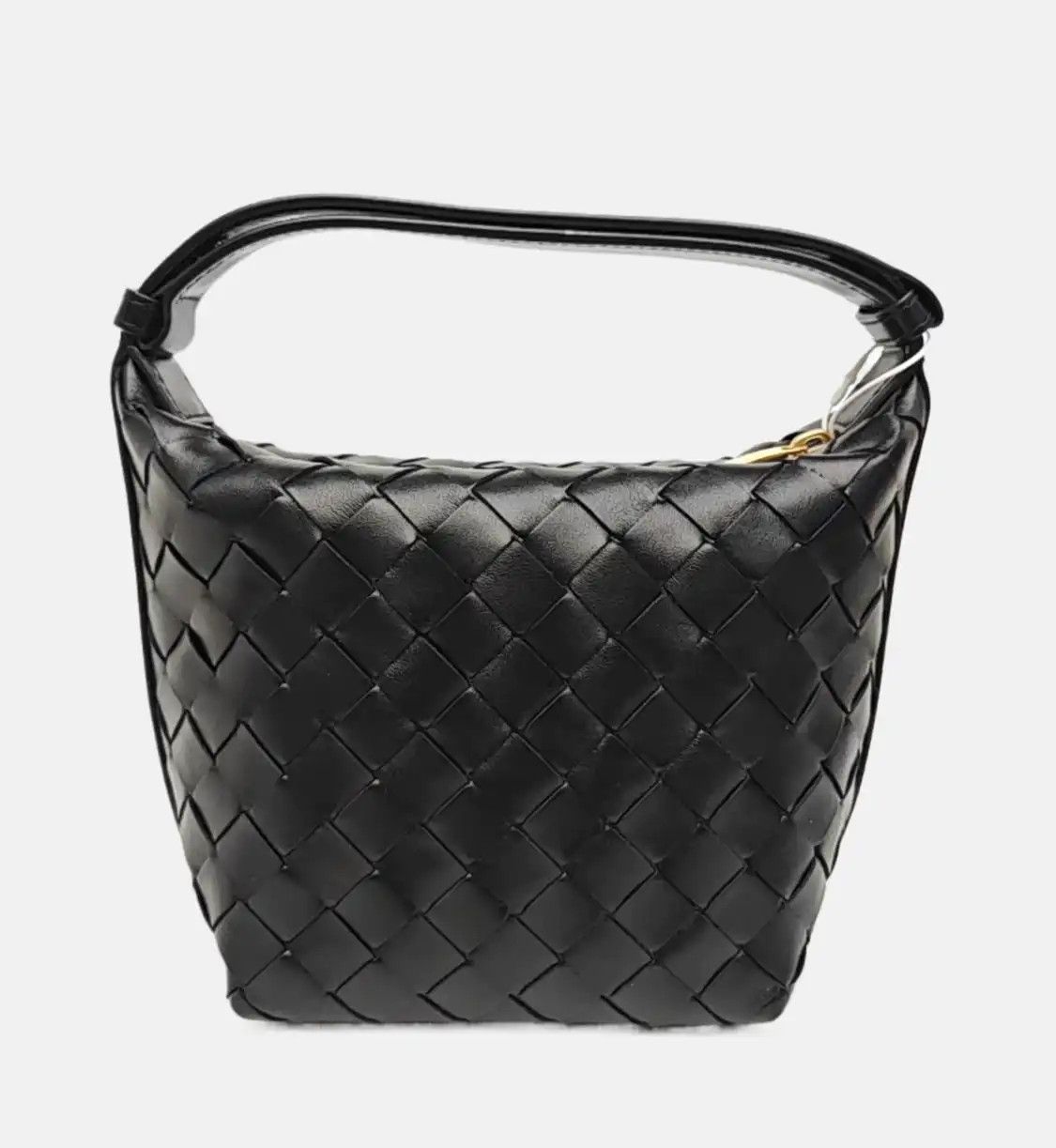Bottega Veneta BOTTEGA VENETA Candy Wallace micro black cowhide leather woven handbag gold hard Size ONE SIZE - 4 Thumbnail