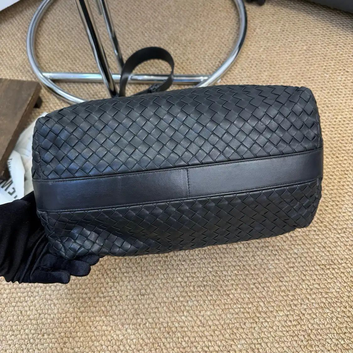 Bottega Veneta BOTTEGA VENETA Parachute black cowhide leather woven crossbody bag Size ONE SIZE - 6 Thumbnail
