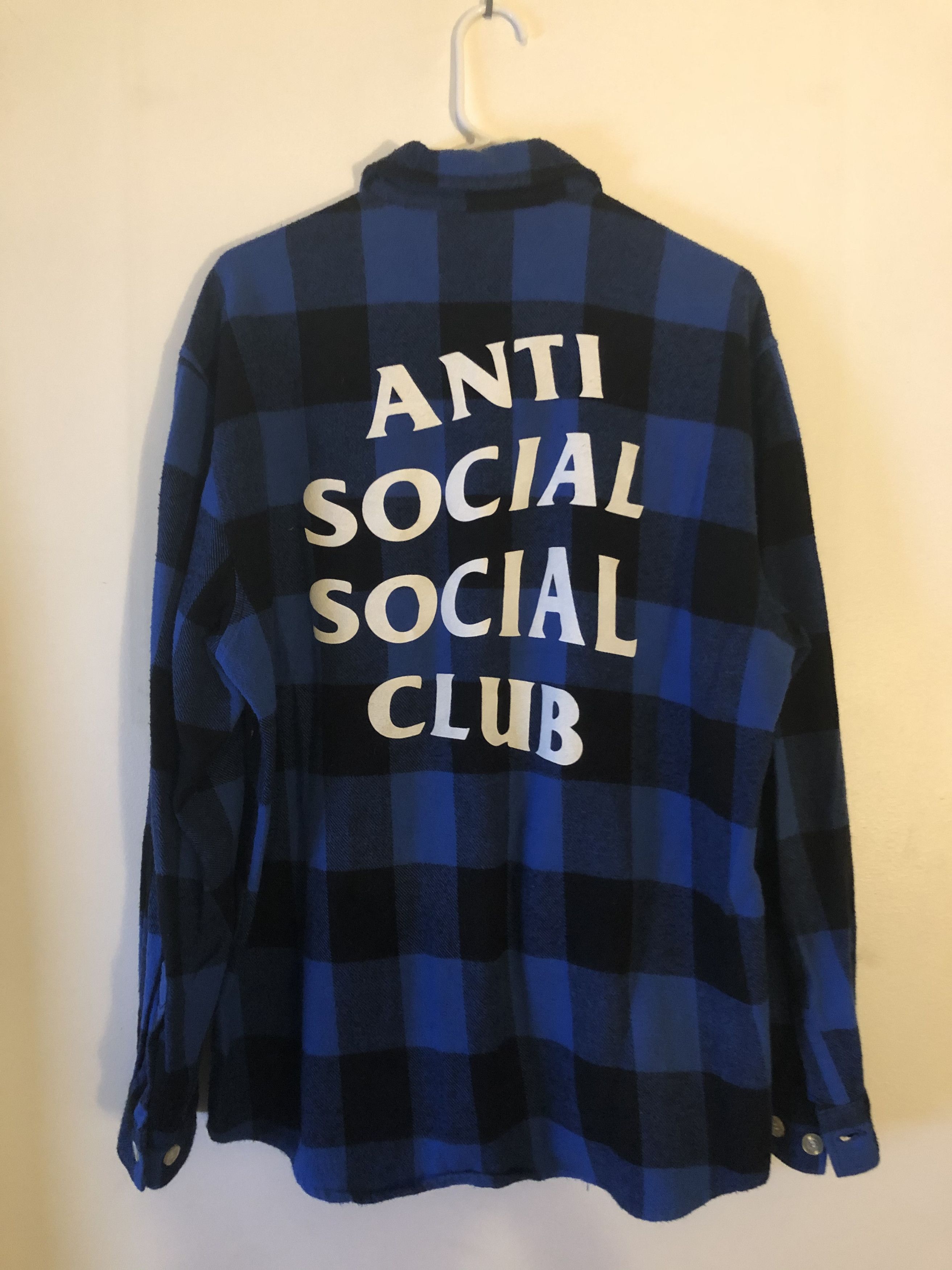 Anti Social Social Club ASSC Black/Blue Rothco Flannel with White 