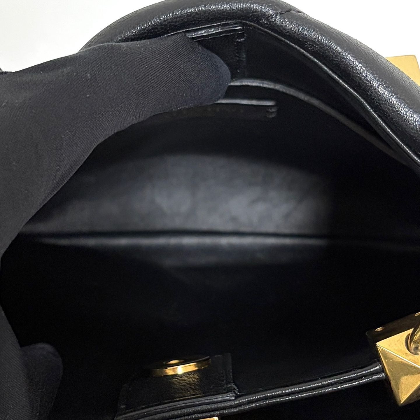 Valentino Roman Stud Tote Bag Shoulder Bag Black Size ONE SIZE - 14 Thumbnail